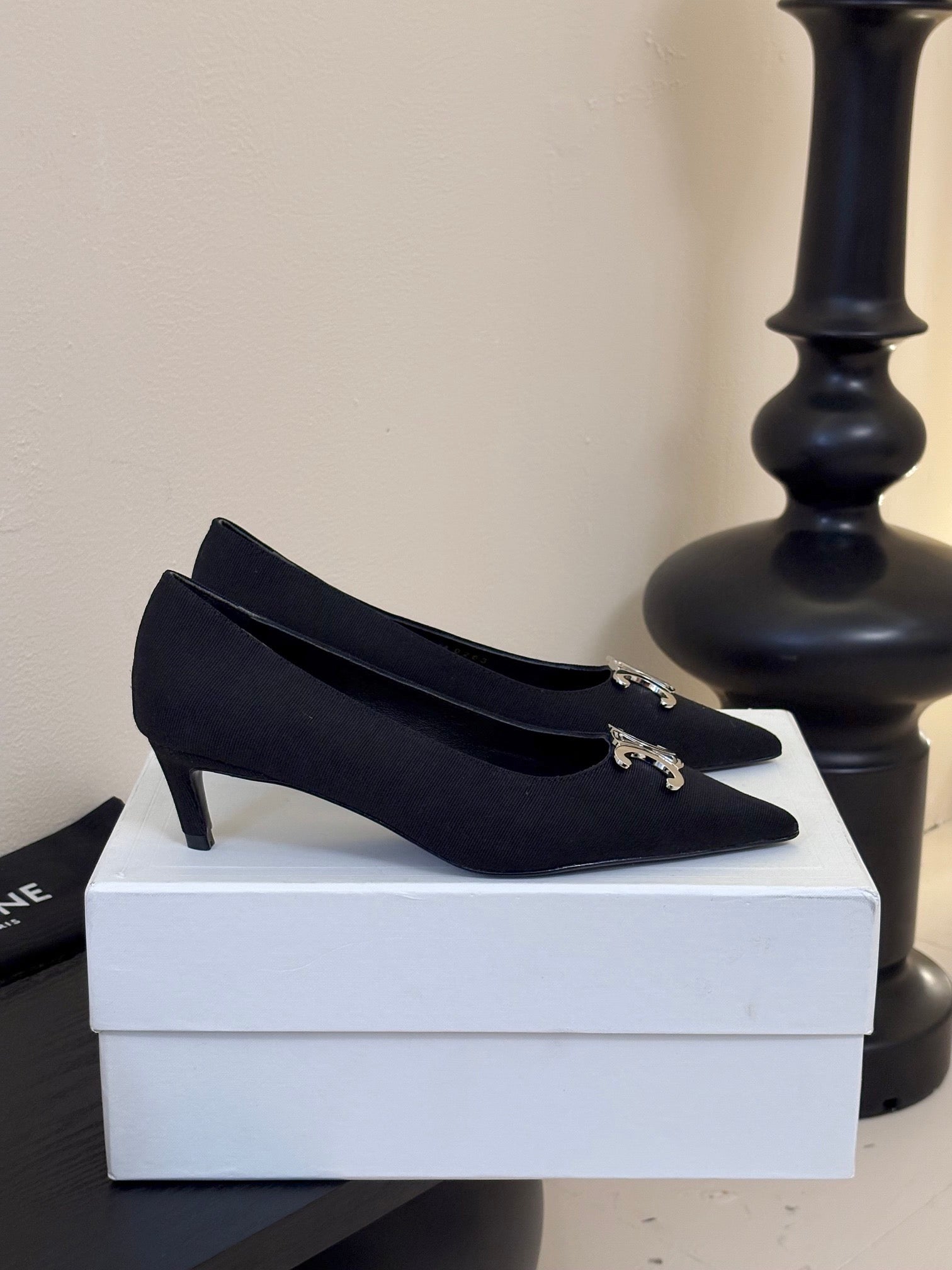 CELINE Pump Black Fabric 235702