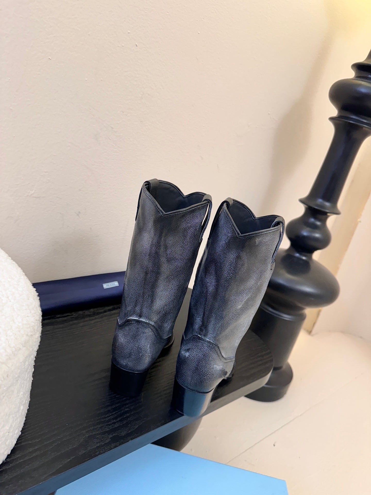 PRA short boots charcoal black leather 478573