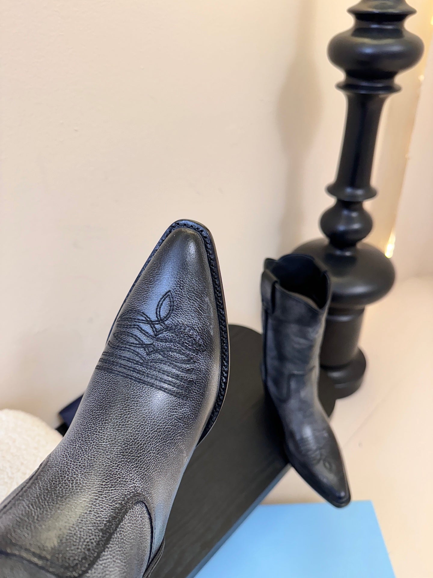 PRA short boots charcoal black leather 478573