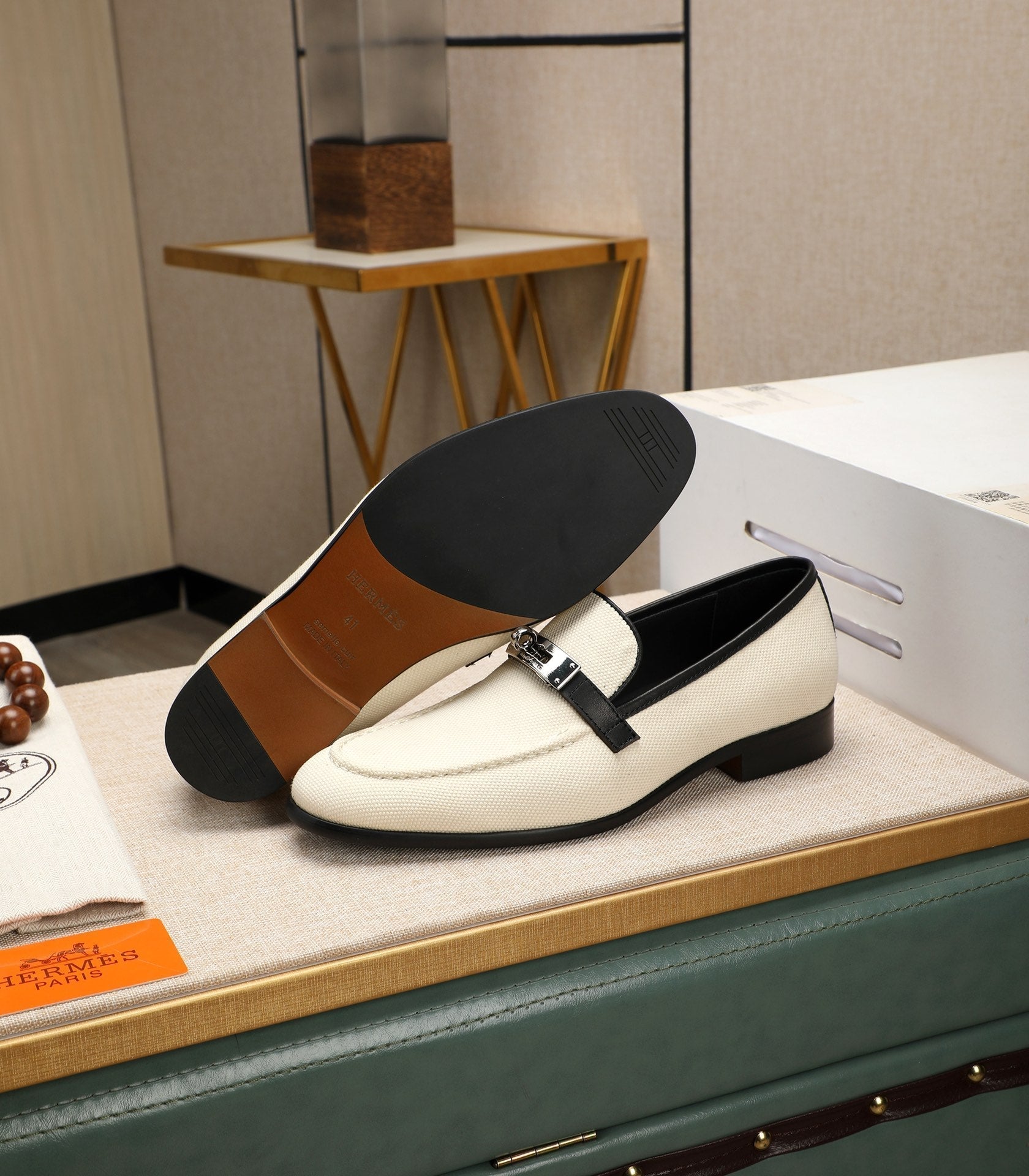 HM Men's Destin Loafer White Cowhide 480427