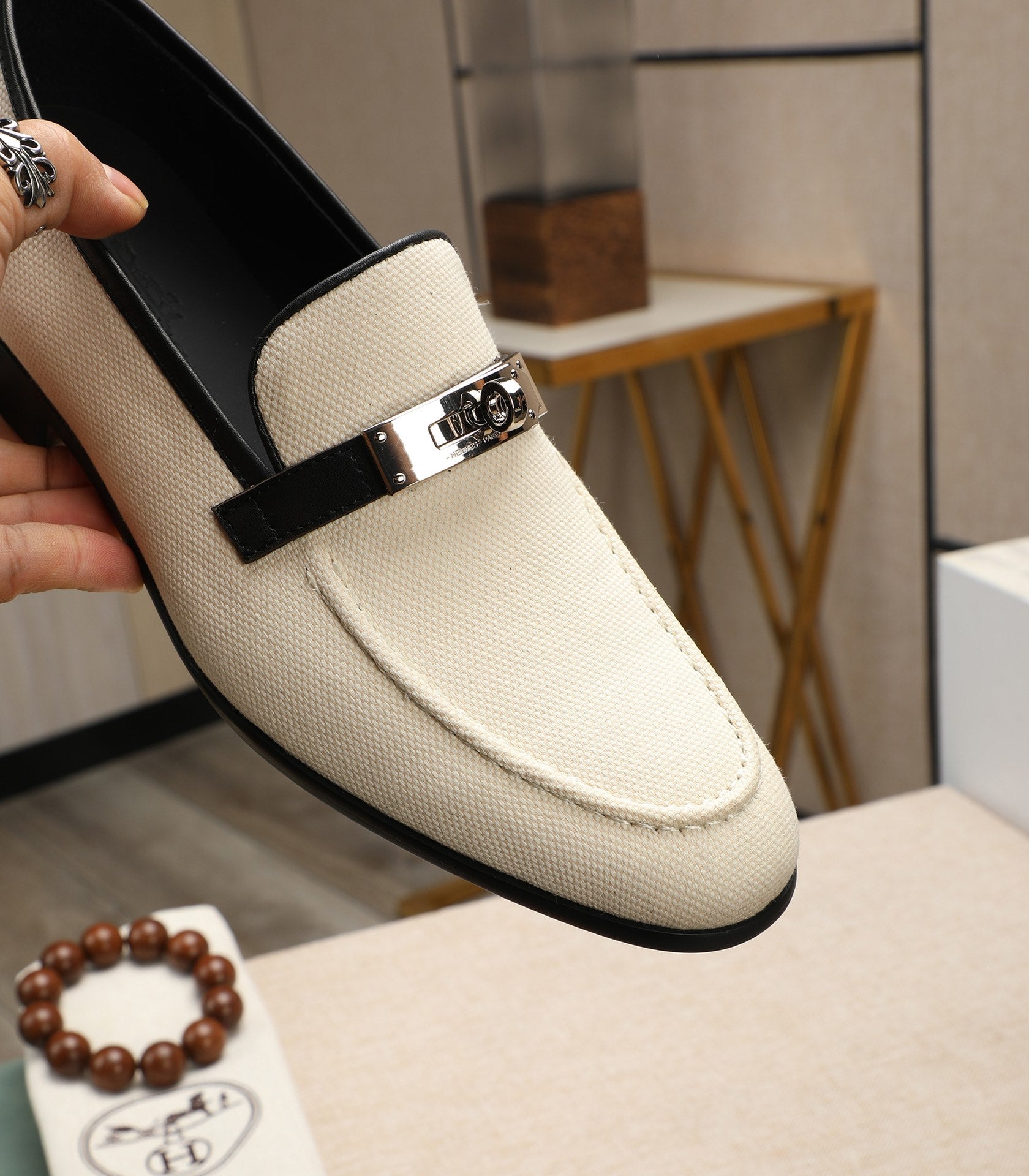 HM Men's Destin Loafer White Cowhide 480427