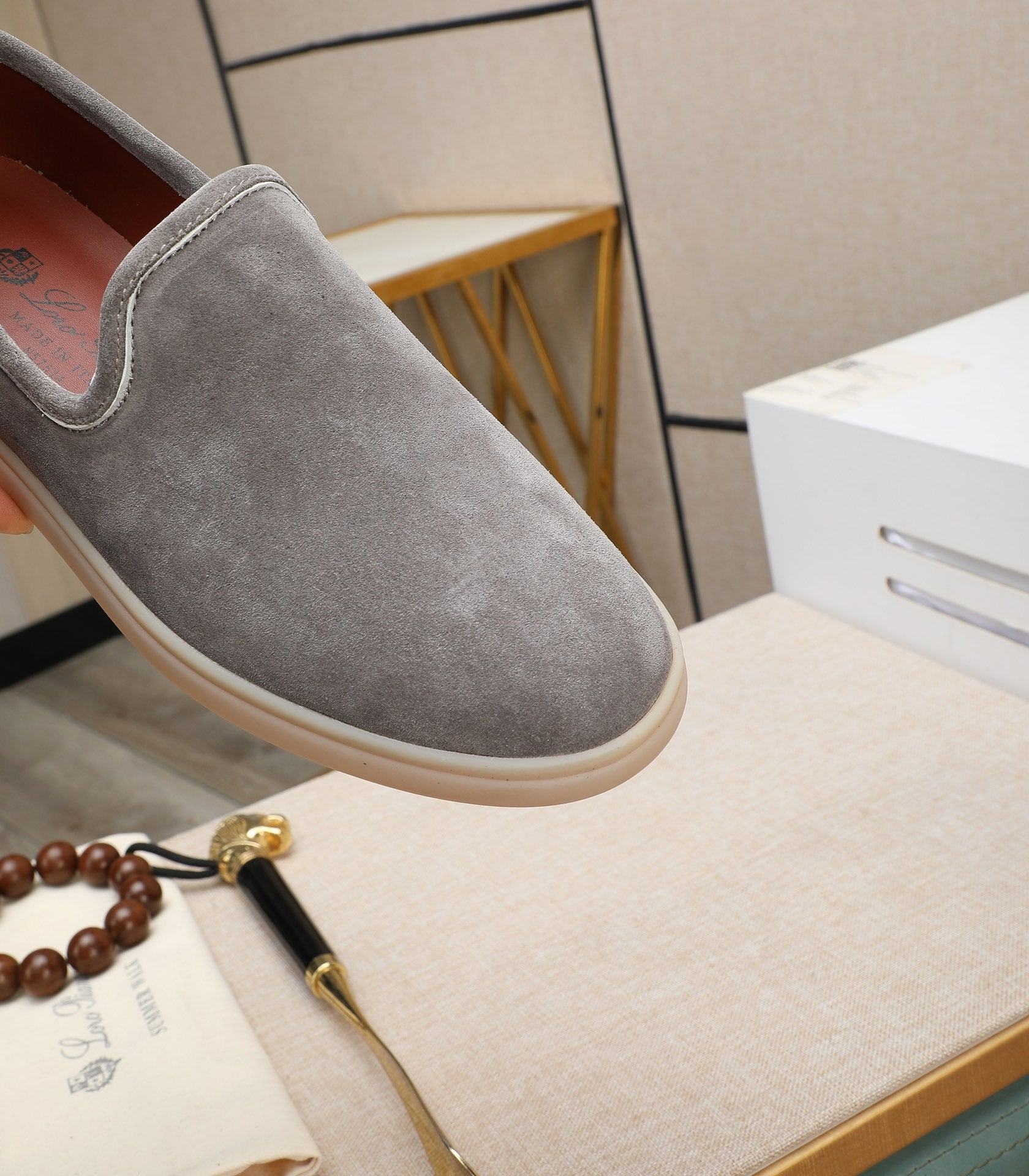 LP VENICE WALK LOAFERS LIGHT GRAY SUEDE