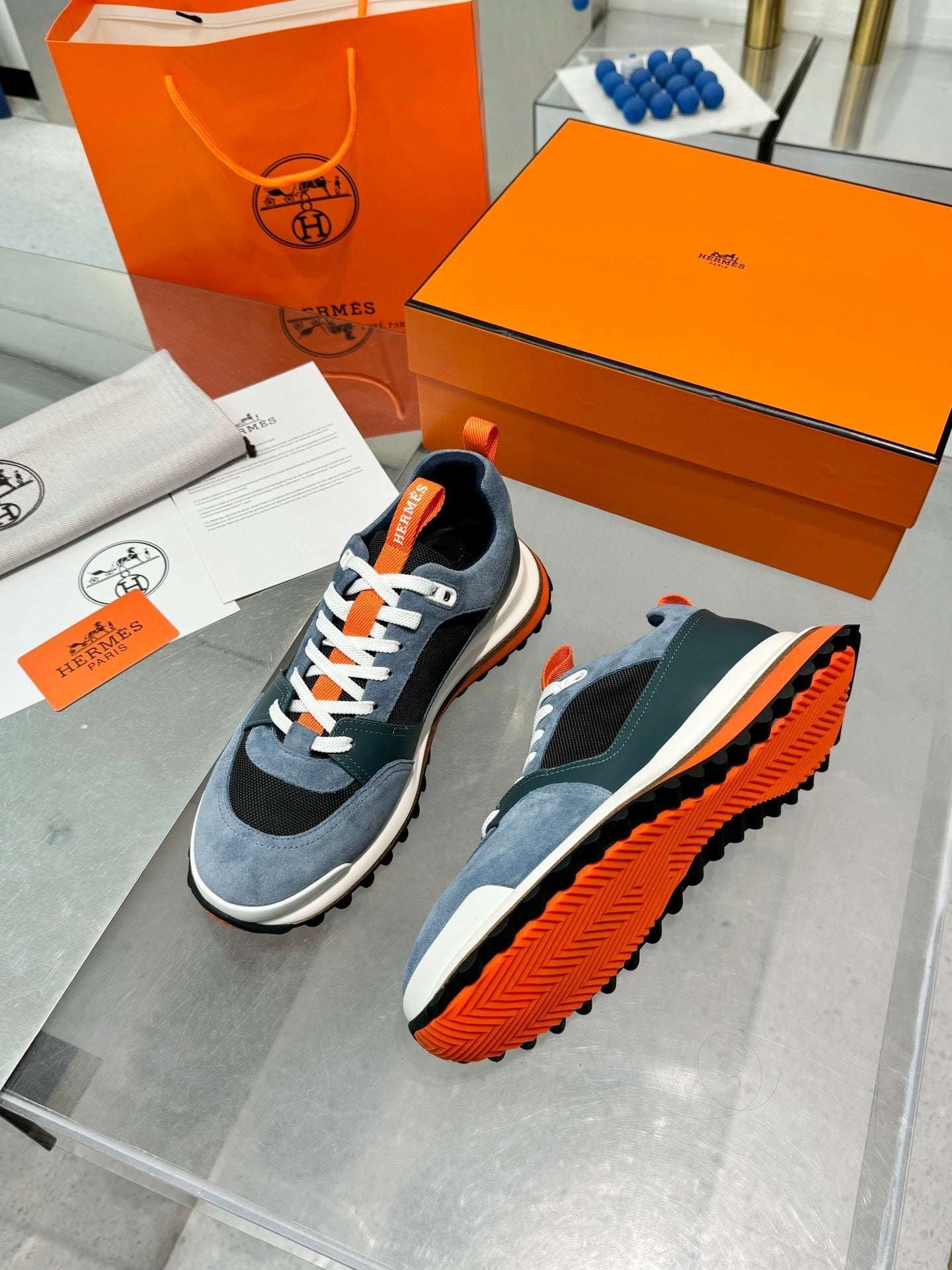 HM Men's Leader Sneaker Blue Suede Twill 754160