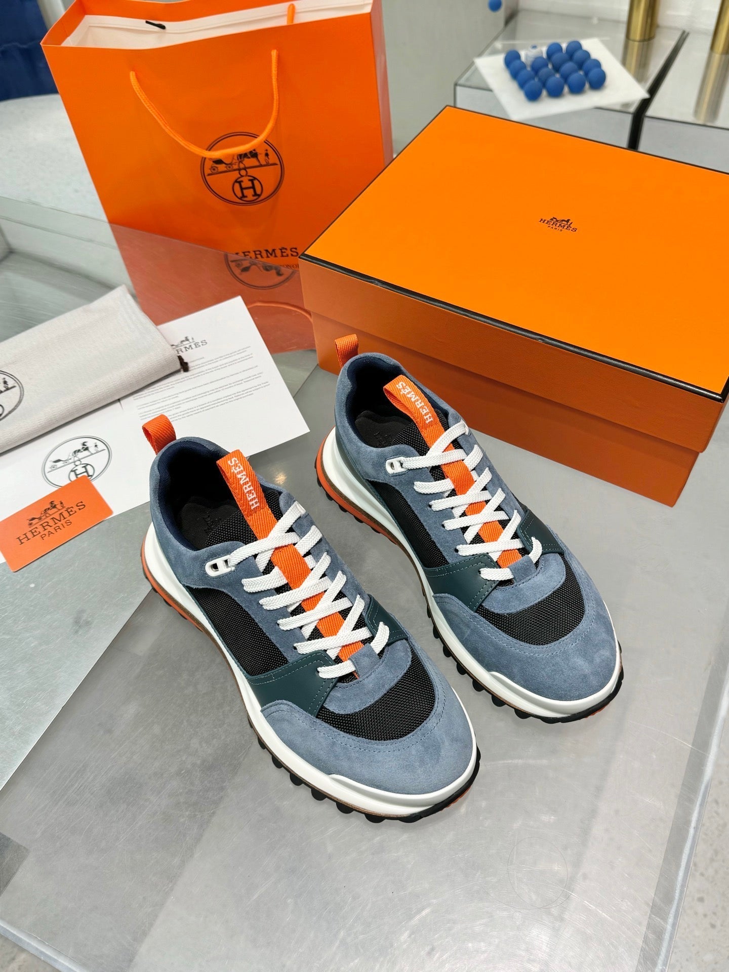 HM Men's Leader Sneaker Blue Suede Twill 754160