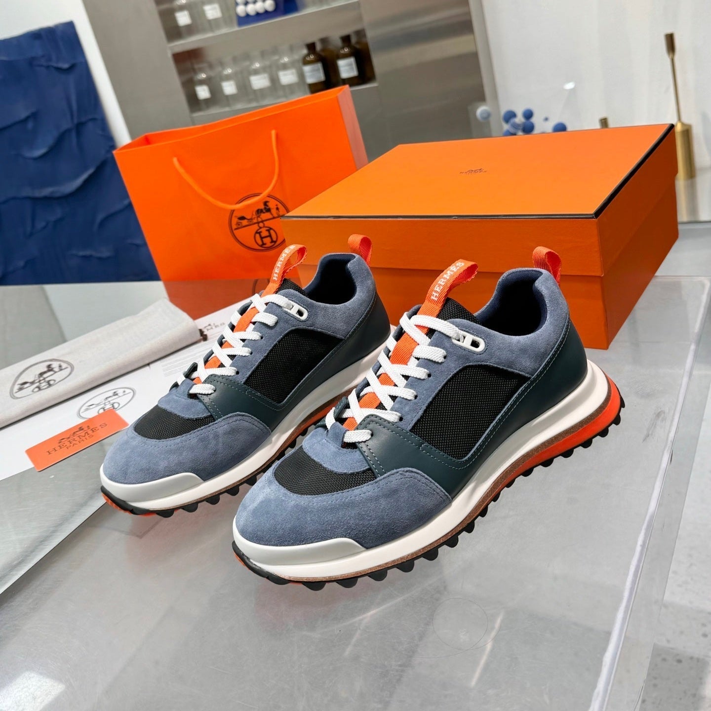 HM Men's Leader Sneaker Blue Suede Twill 754160