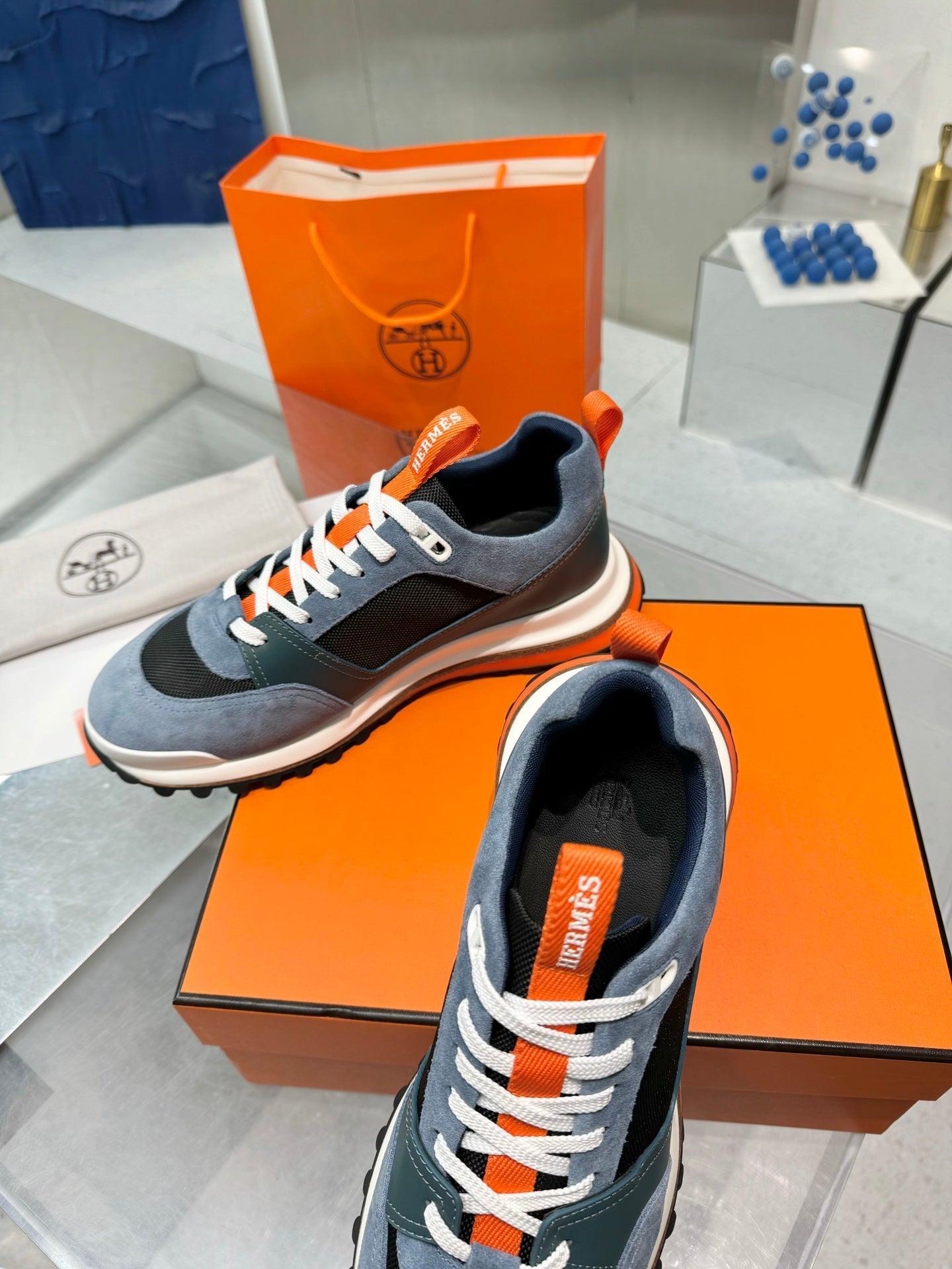 HM Men's Leader Sneaker Blue Suede Twill 754160