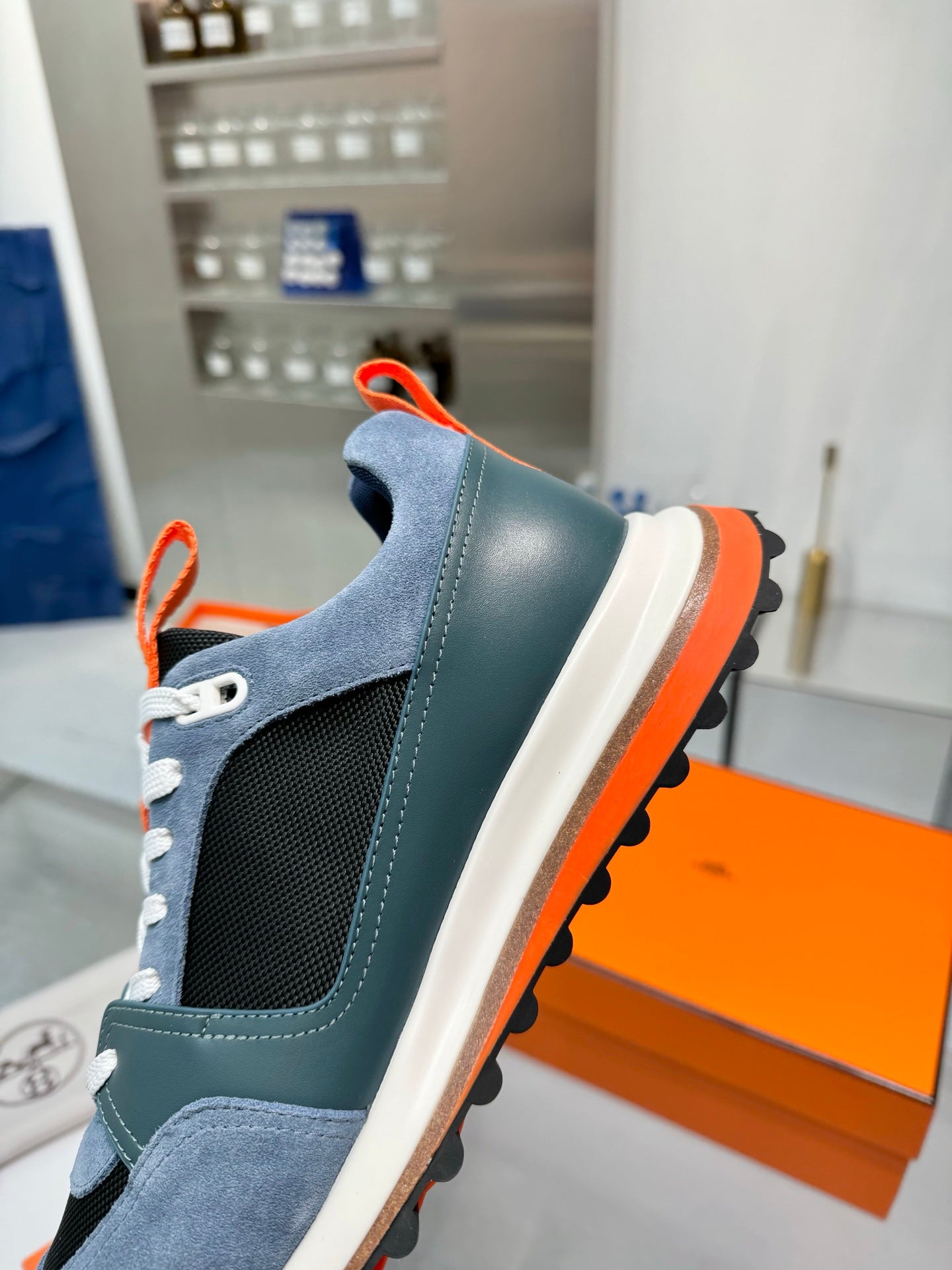 HM Men's Leader Sneaker Blue Suede Twill 754160