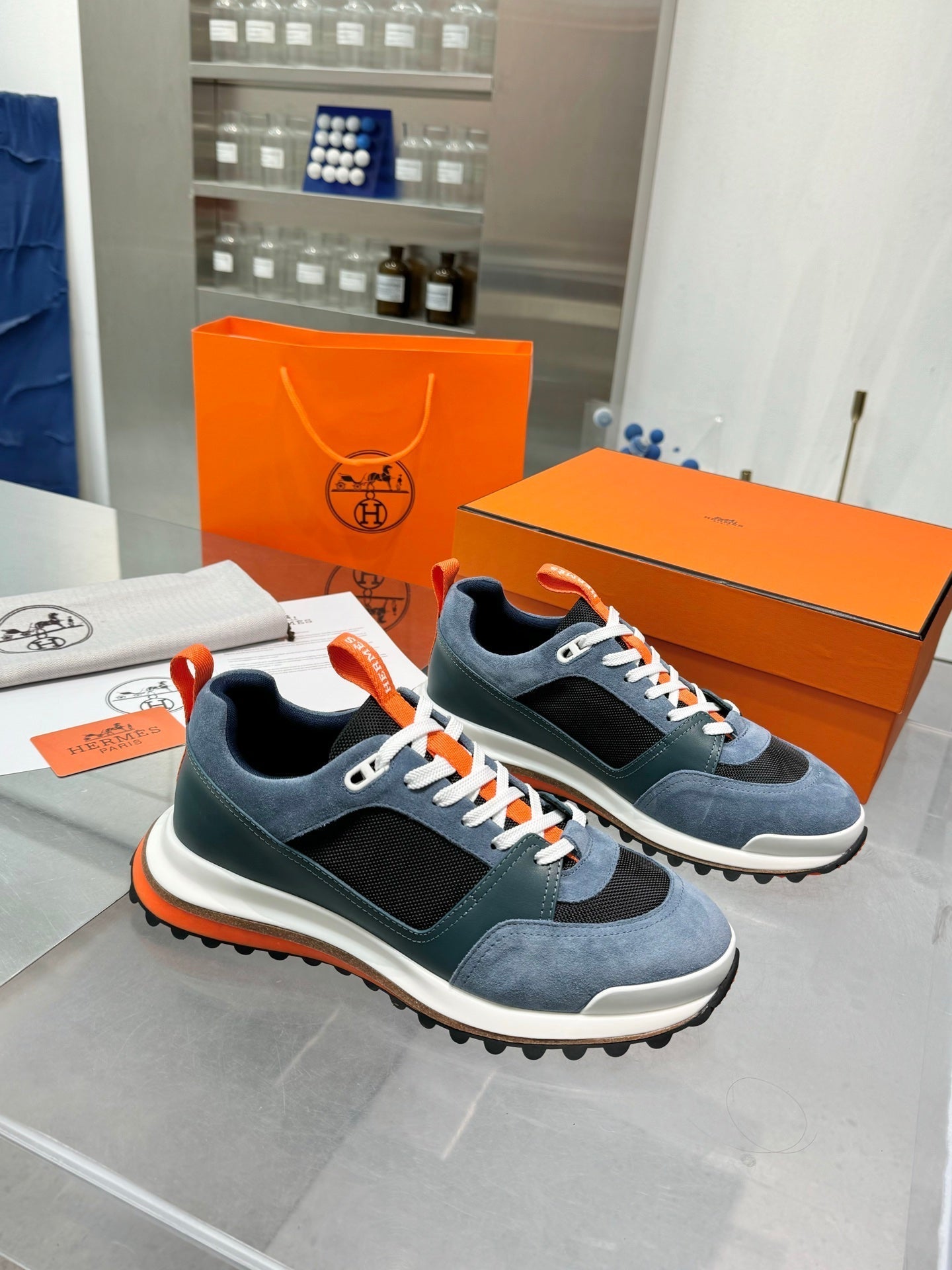 HM Men's Leader Sneaker Blue Suede Twill 754160