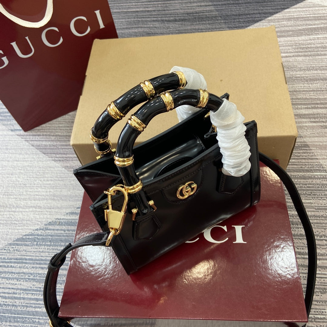 Gucci Bamboo Bag Black Leather 339651