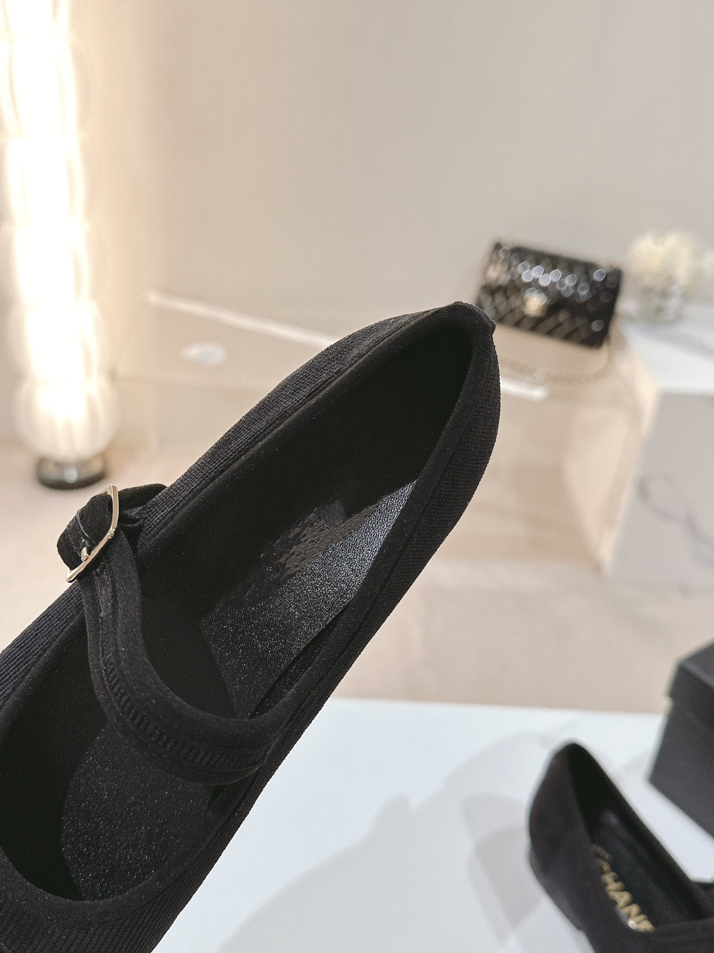 mary jane flat black corduroy