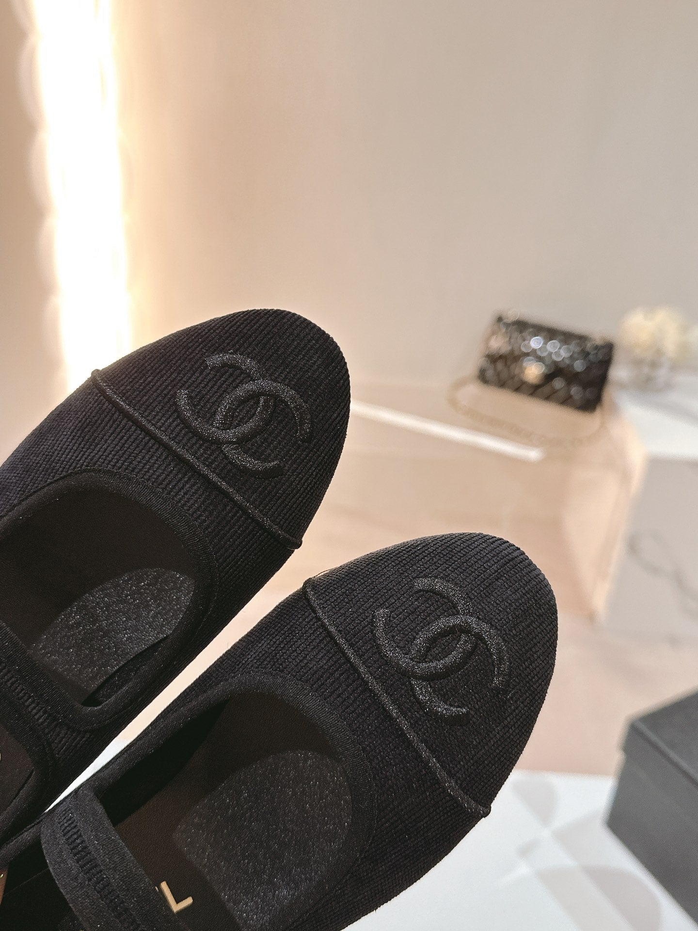 mary jane flat black corduroy