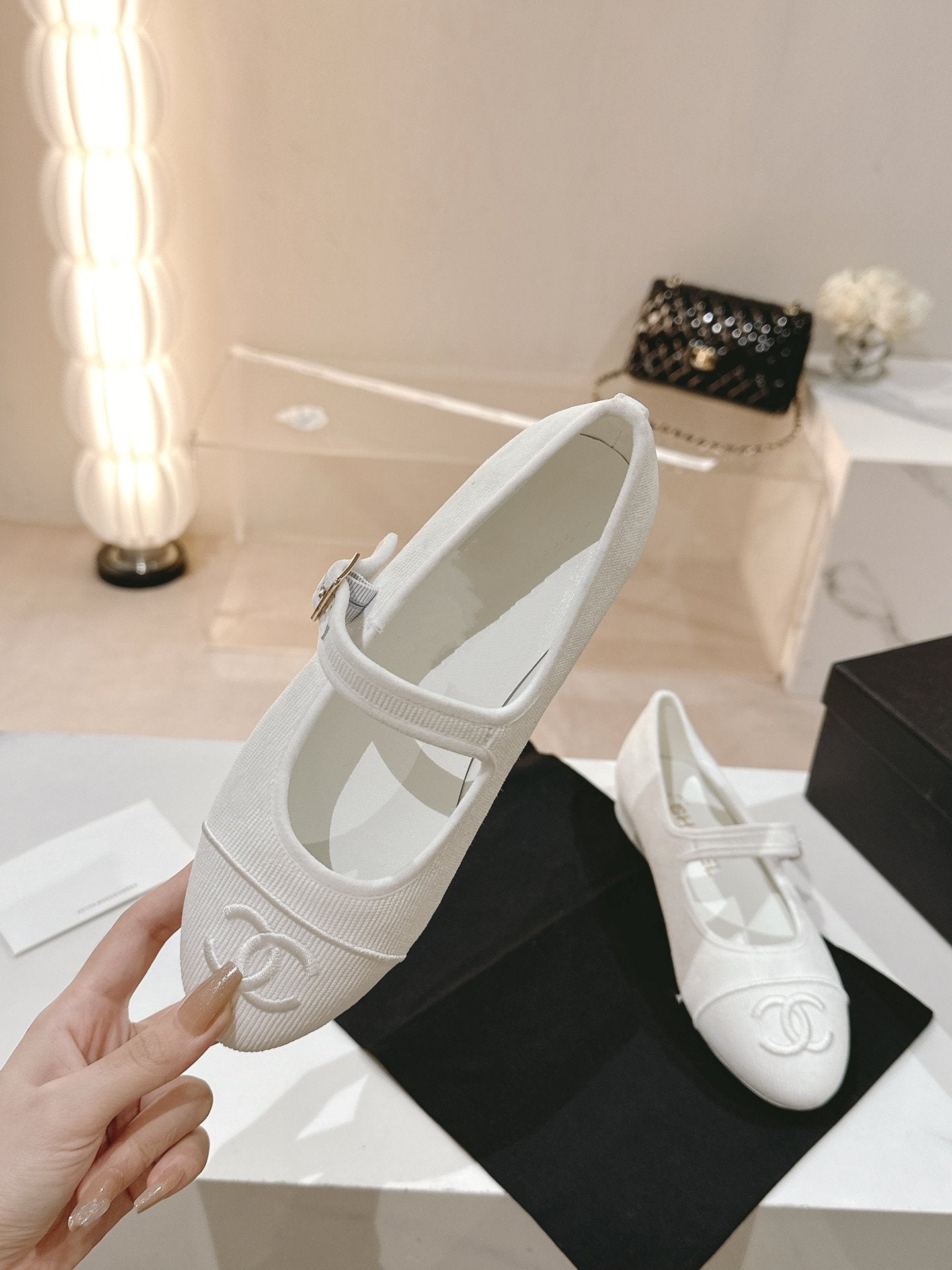 mary jane flat white corduroy