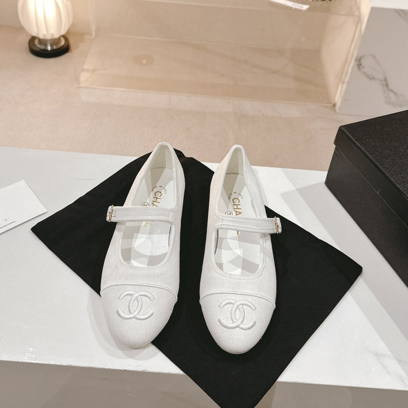 mary jane flat white corduroy