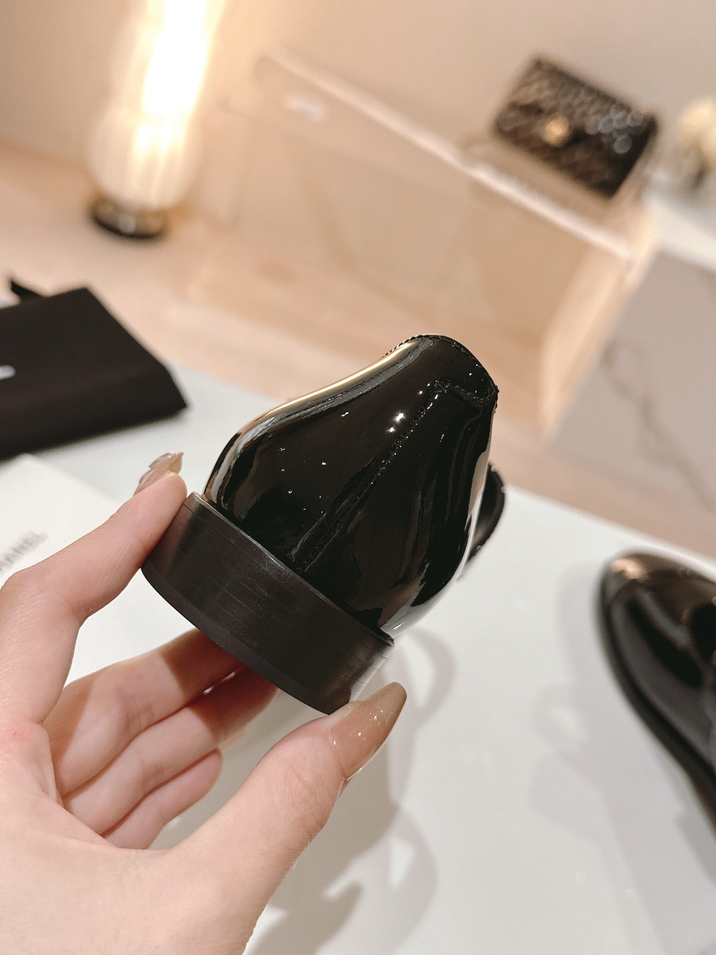 mary jane flat black patent calfskin