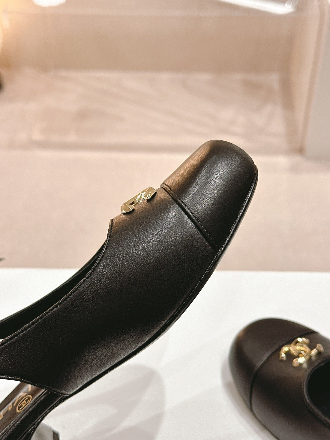 CC 2024 SLINGBACKS 40MM BLACK LAMBSKIN