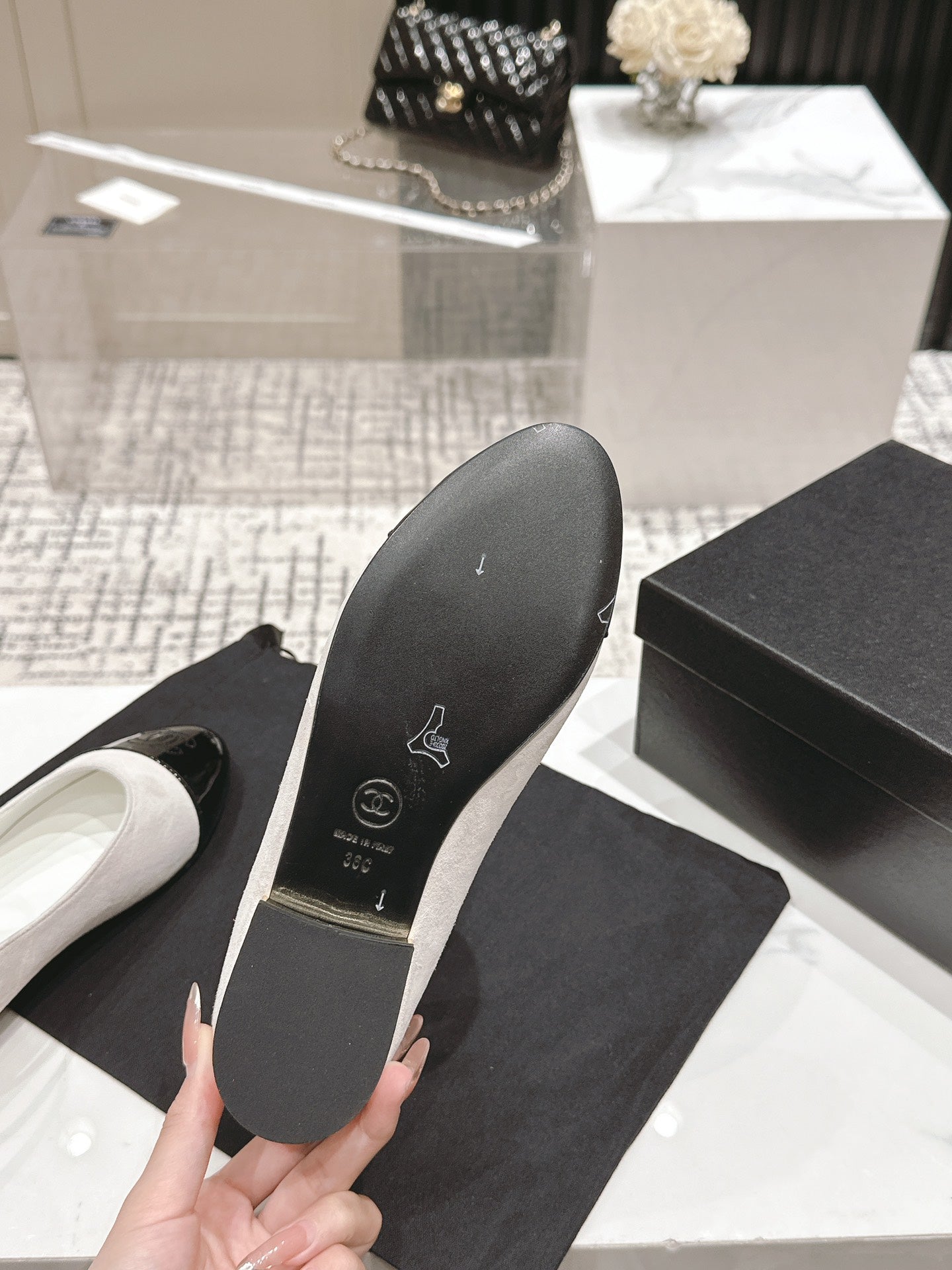 CC Mary Jane White Suede And Cowhide