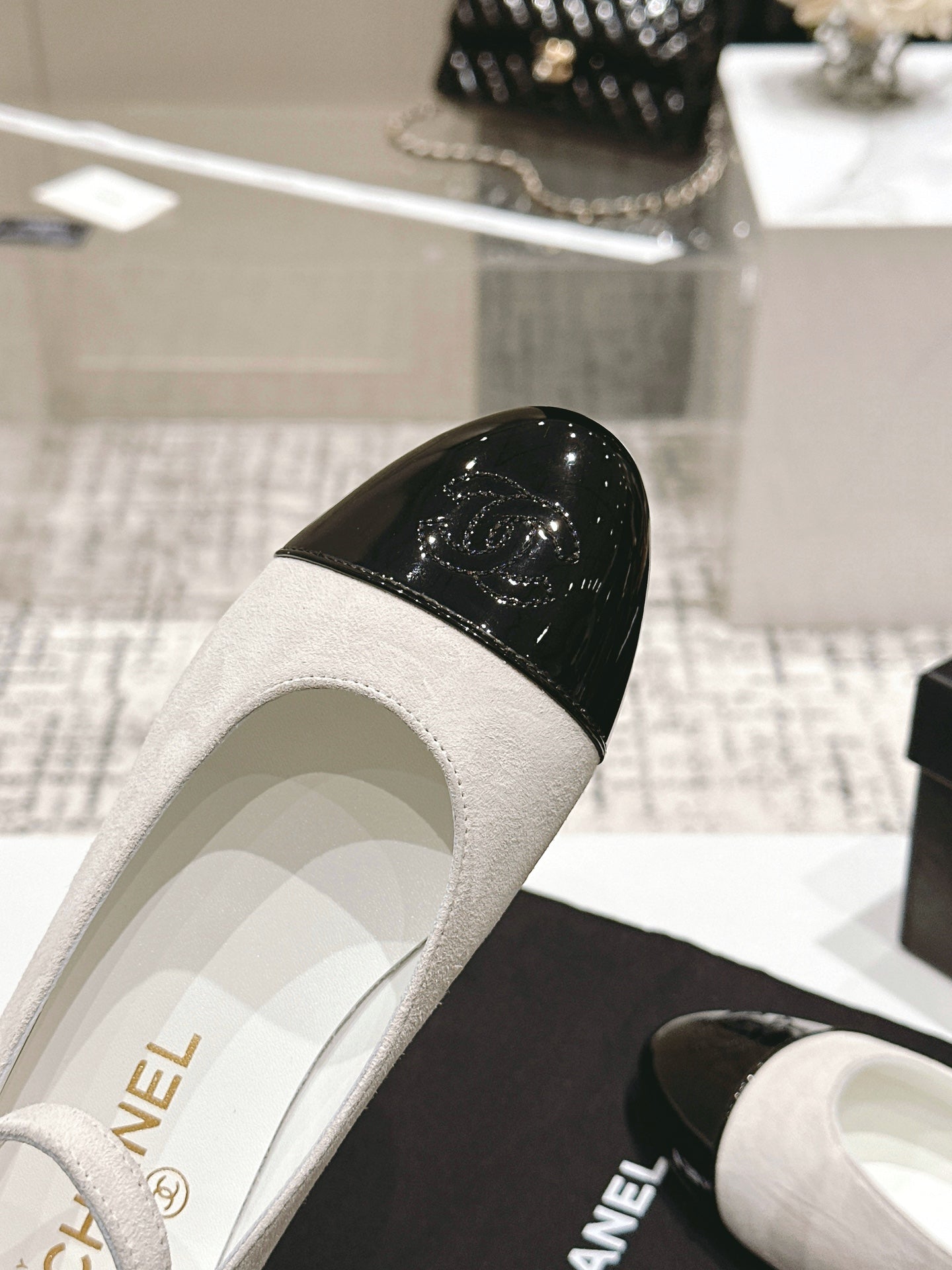 CC Mary Jane White Suede And Cowhide