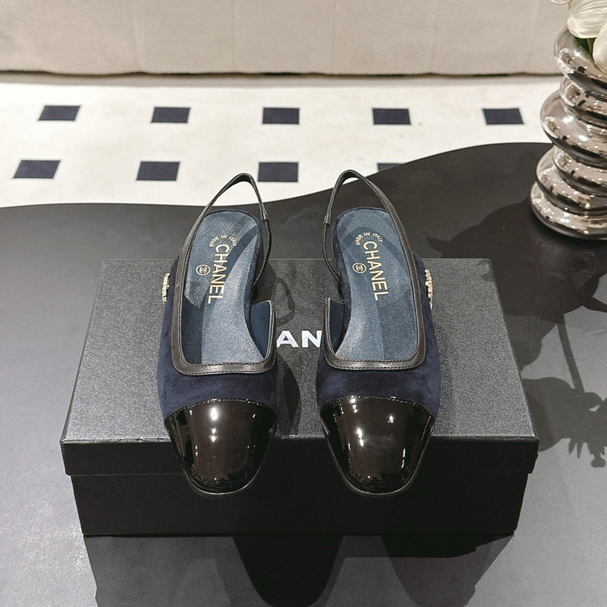 CC Slingback Navy Blue Suede 237501