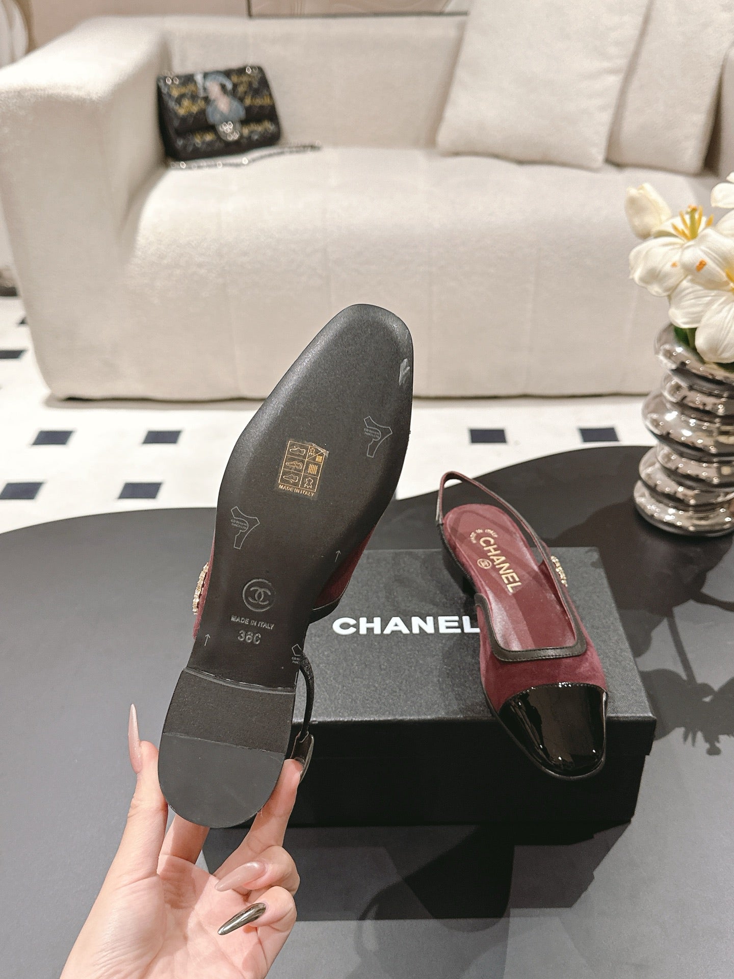 CC Slingback Red Suede 237502