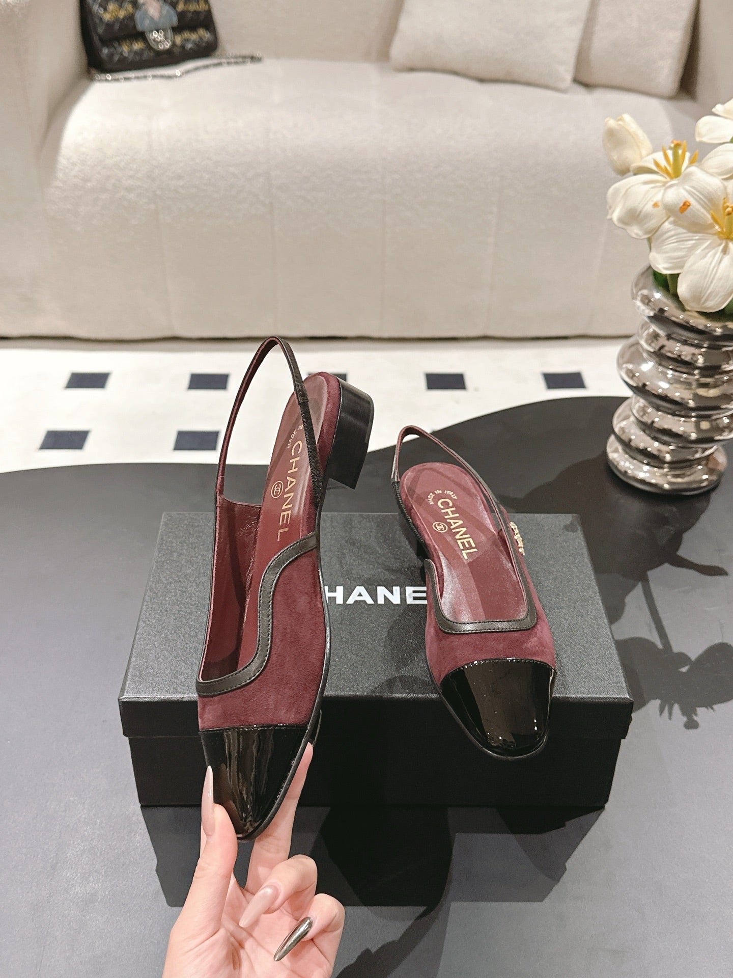 CC Slingback Red Suede 237502