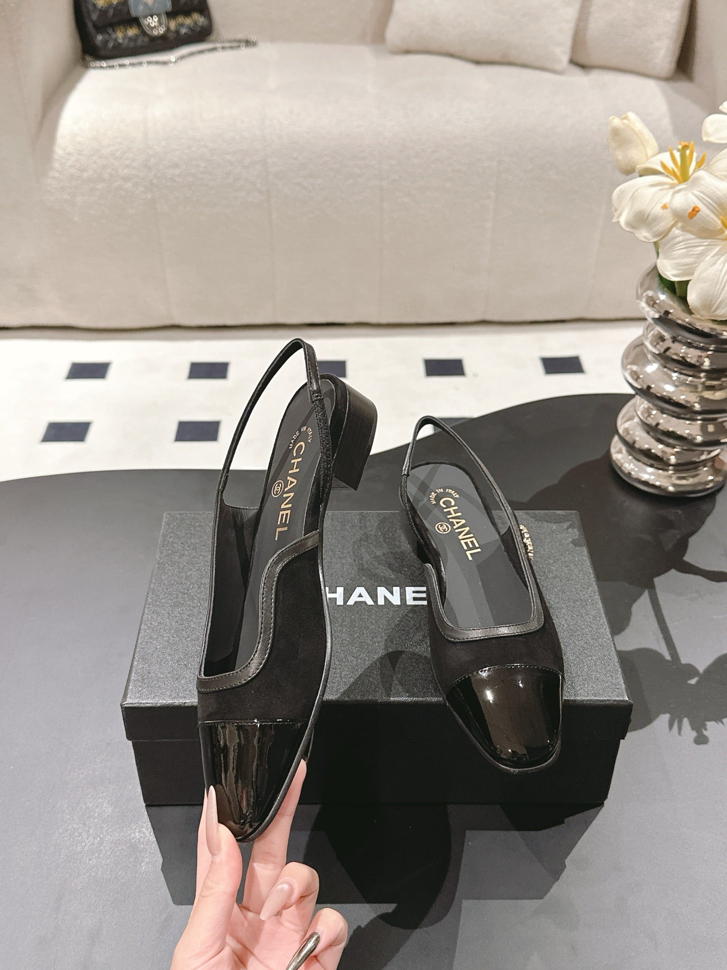 CC Slingback Black Suede 237503