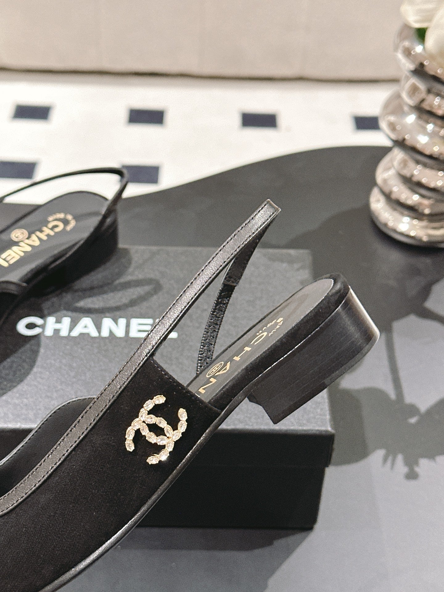 CC Slingback Black Suede 237503