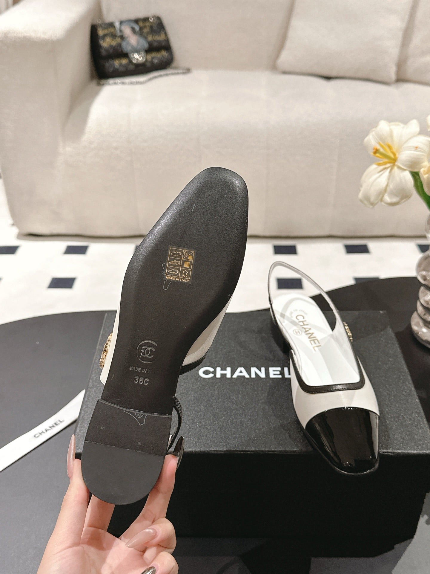 CC Slingback White Leather 237498