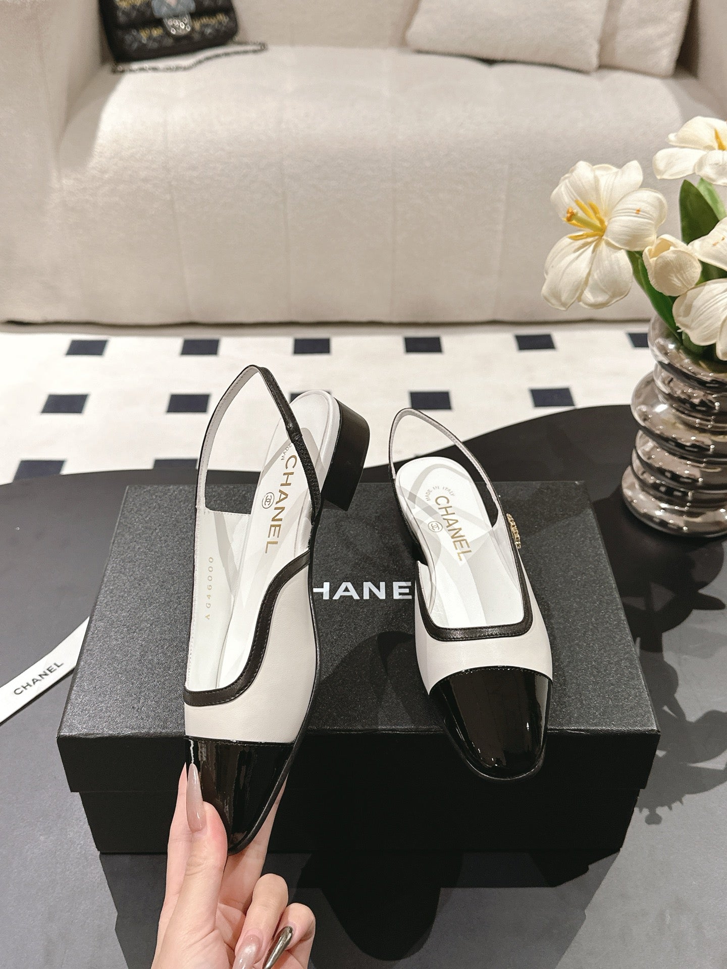 CC Slingback White Leather 237498