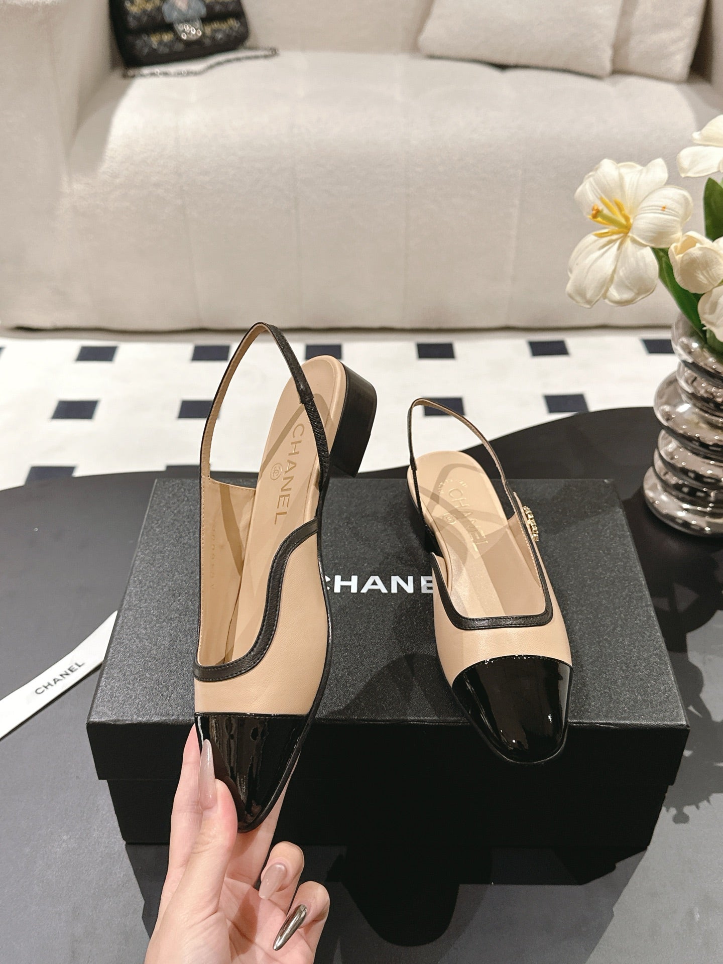 CC Slingback Cream Leather 237499