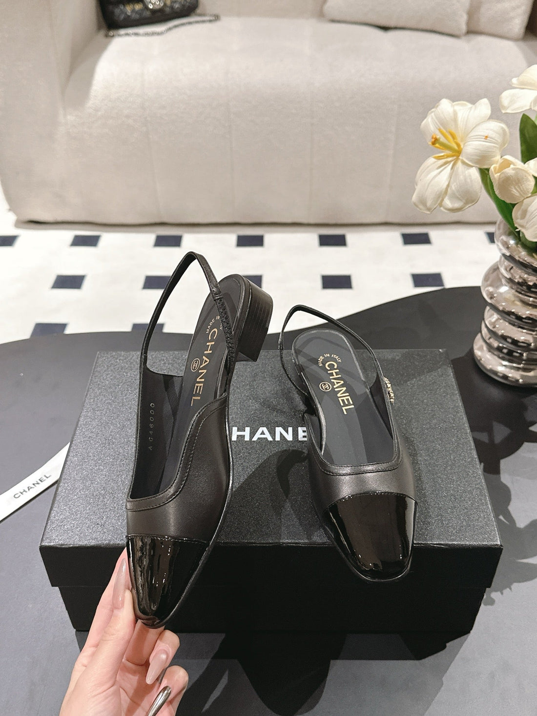 CC Slingback Black Leather 237500