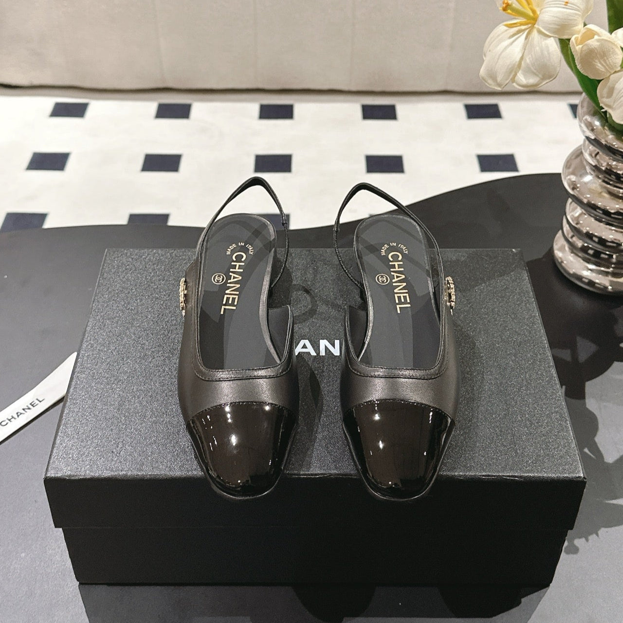 CC Slingback Black Leather 237500