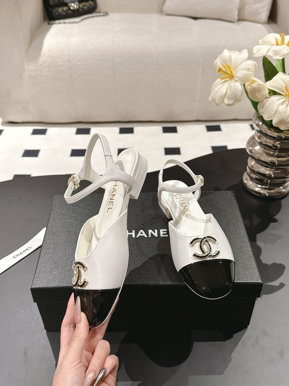 CC Slingback White Sheepskin 237514
