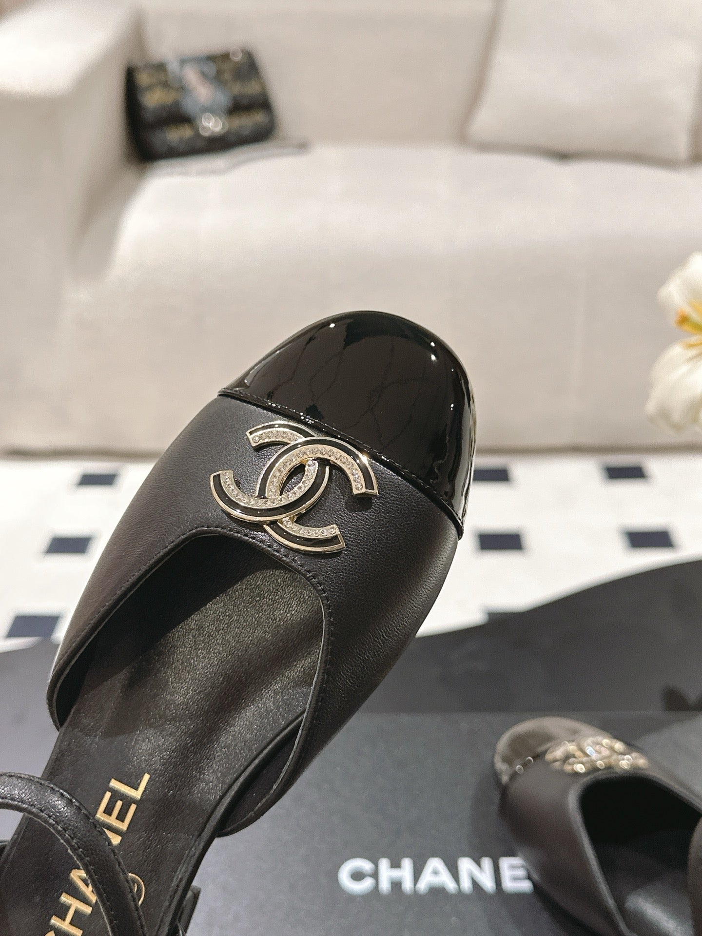 CC Slingback Black Sheepskin 237515