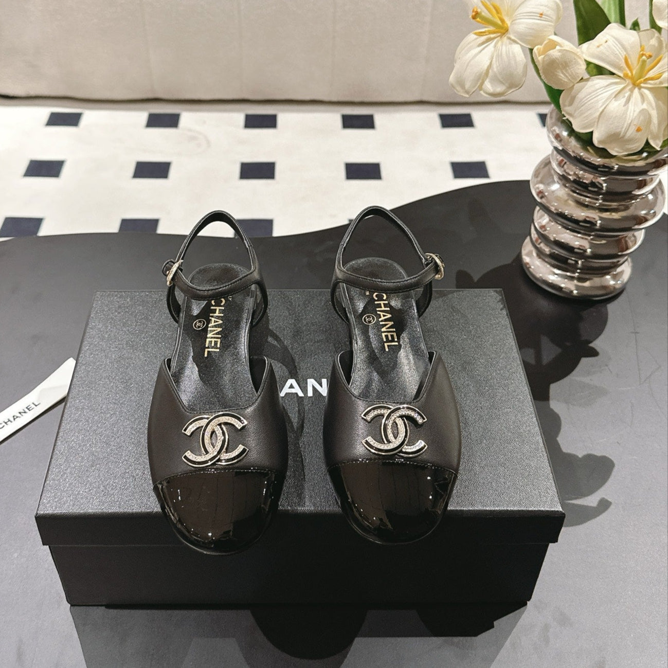 CC Slingback Black Sheepskin 237515