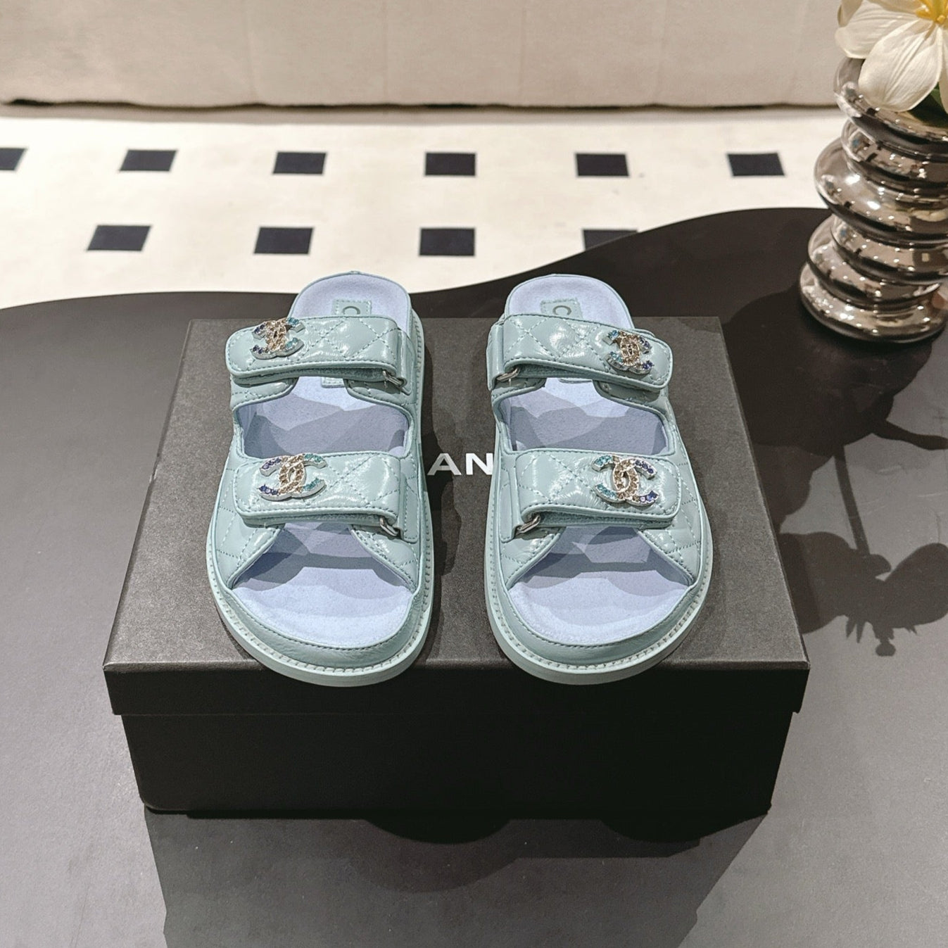 CC 25 Dad Sandal Mule Baby Blue Patent Leather 237572