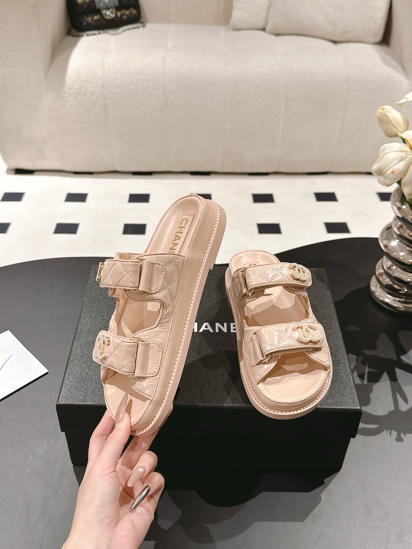 CC 25 Dad Sandal Mule Putty Pink Patent Leather 237579