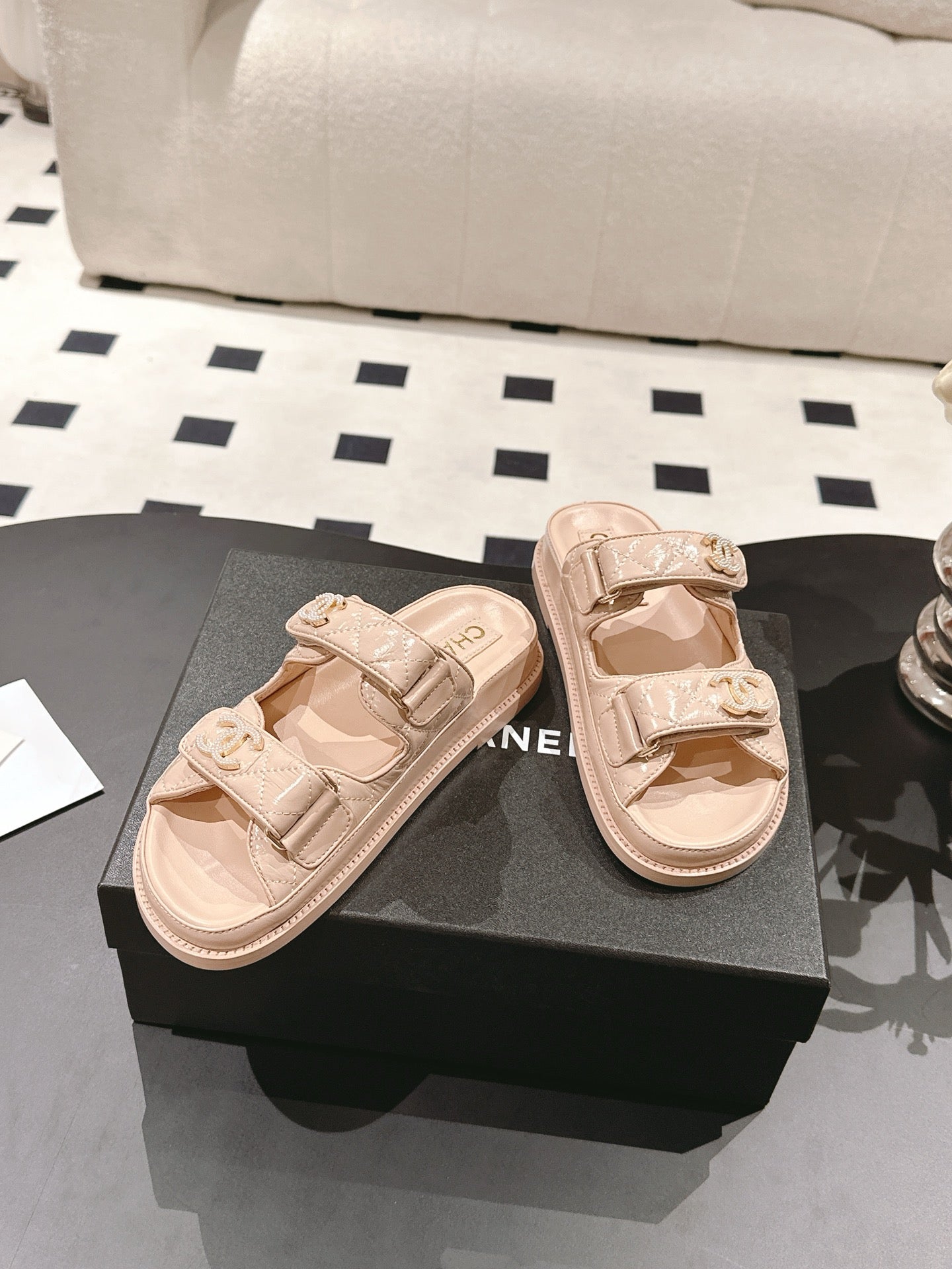 CC 25 Dad Sandal Mule Putty Pink Patent Leather 237579