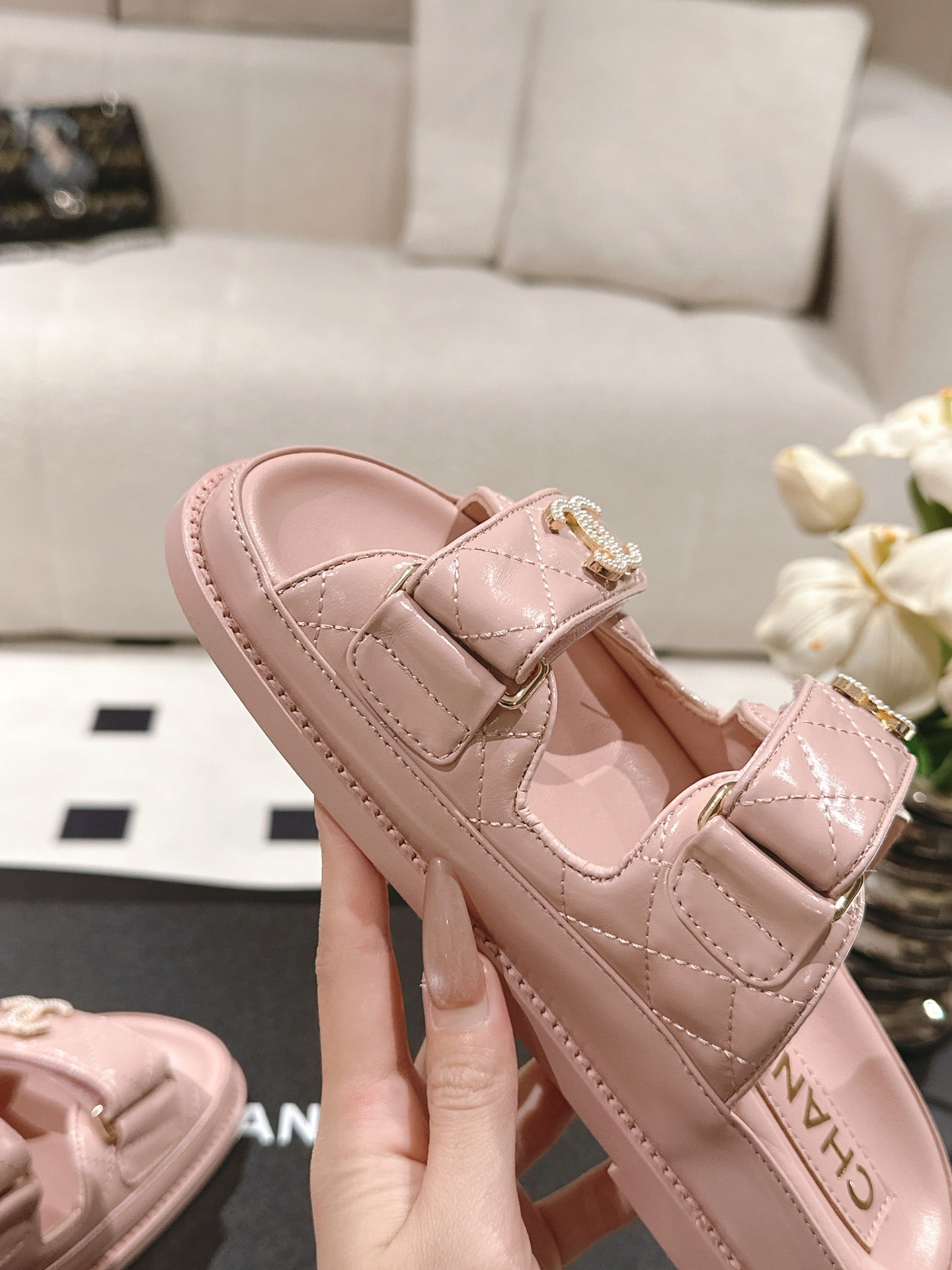 CC 25 Dad Sandal Mule Pink Pastel Patent Leather 237580