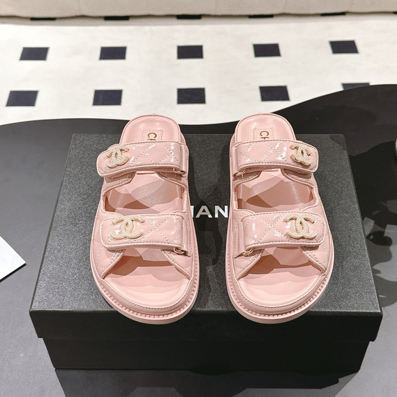 CC 25 Dad Sandal Mule Pink Pastel Patent Leather 237580