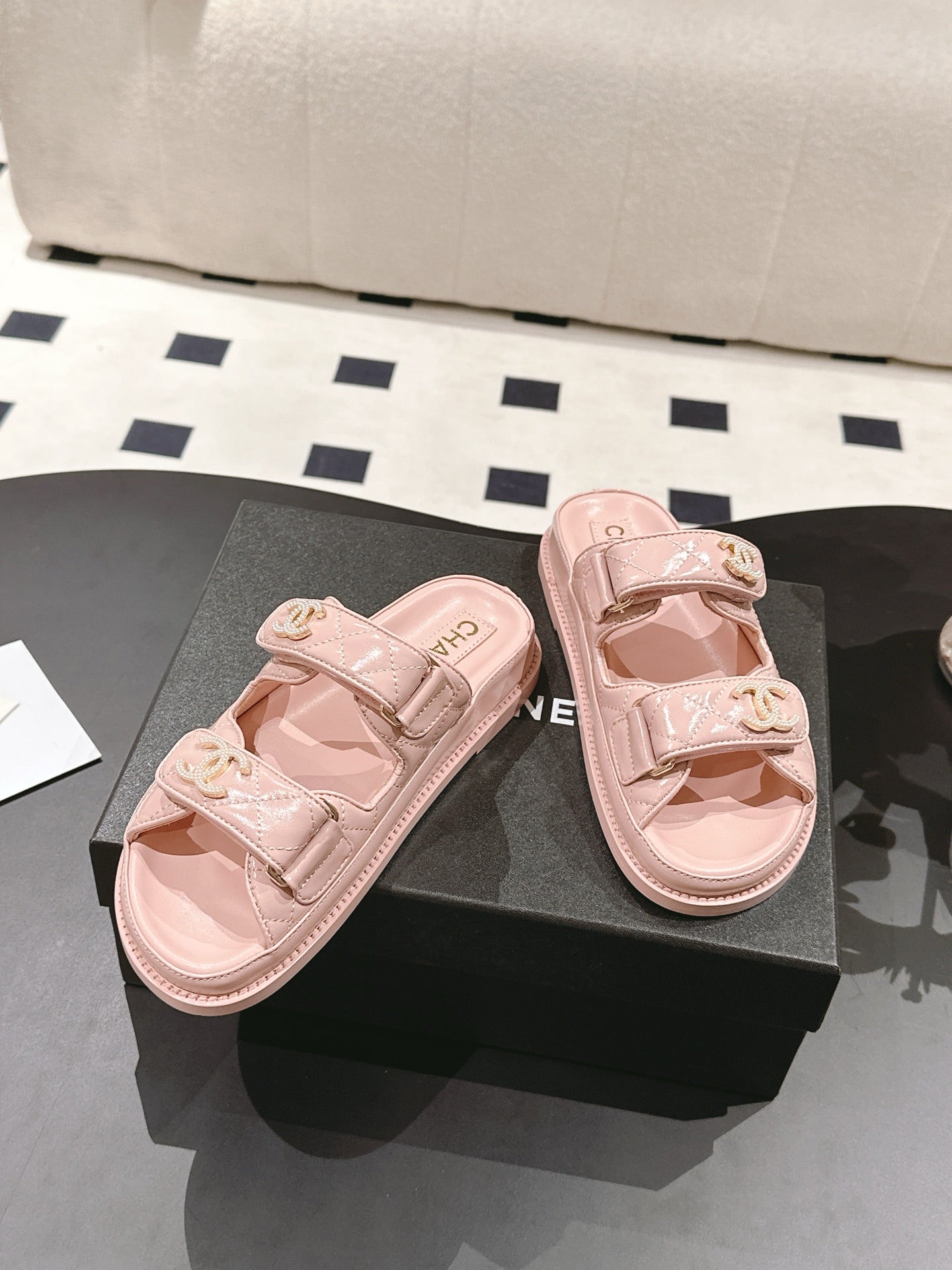 CC 25 Dad Sandal Mule Pink Pastel Patent Leather 237580