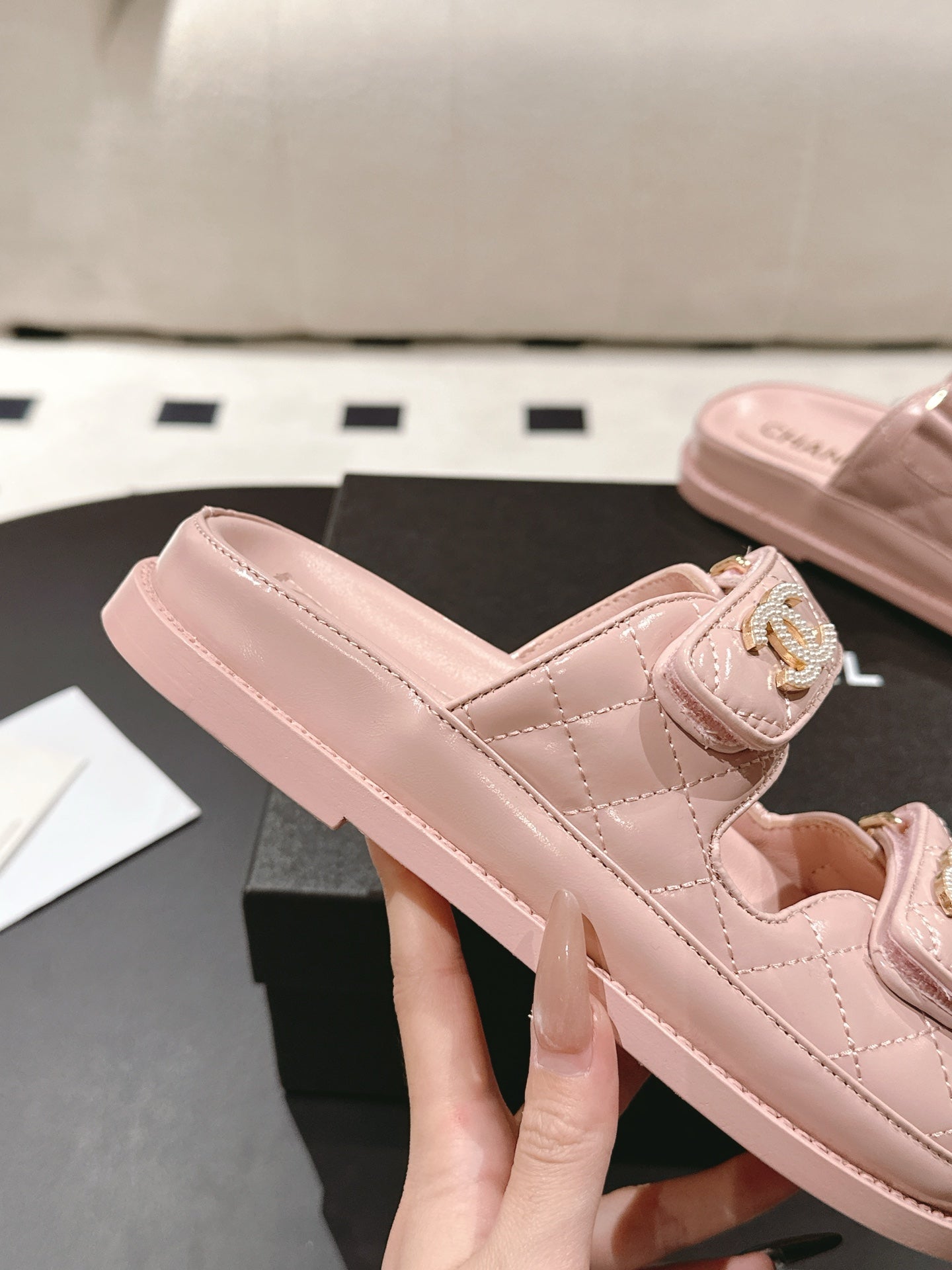 CC 25 Dad Sandal Mule Pink Pastel Patent Leather 237580