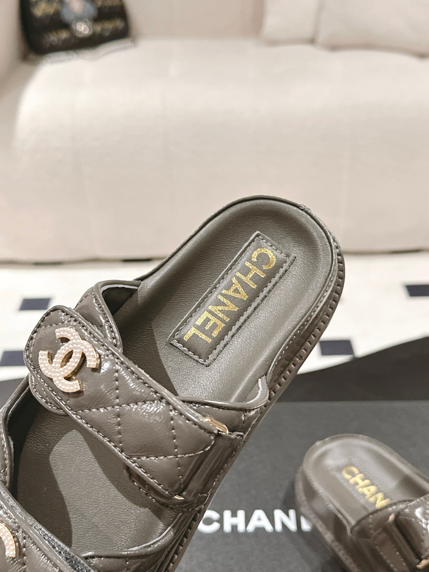 CC 25 Dad Sandal Mule Jet Black Patent Leather 237581