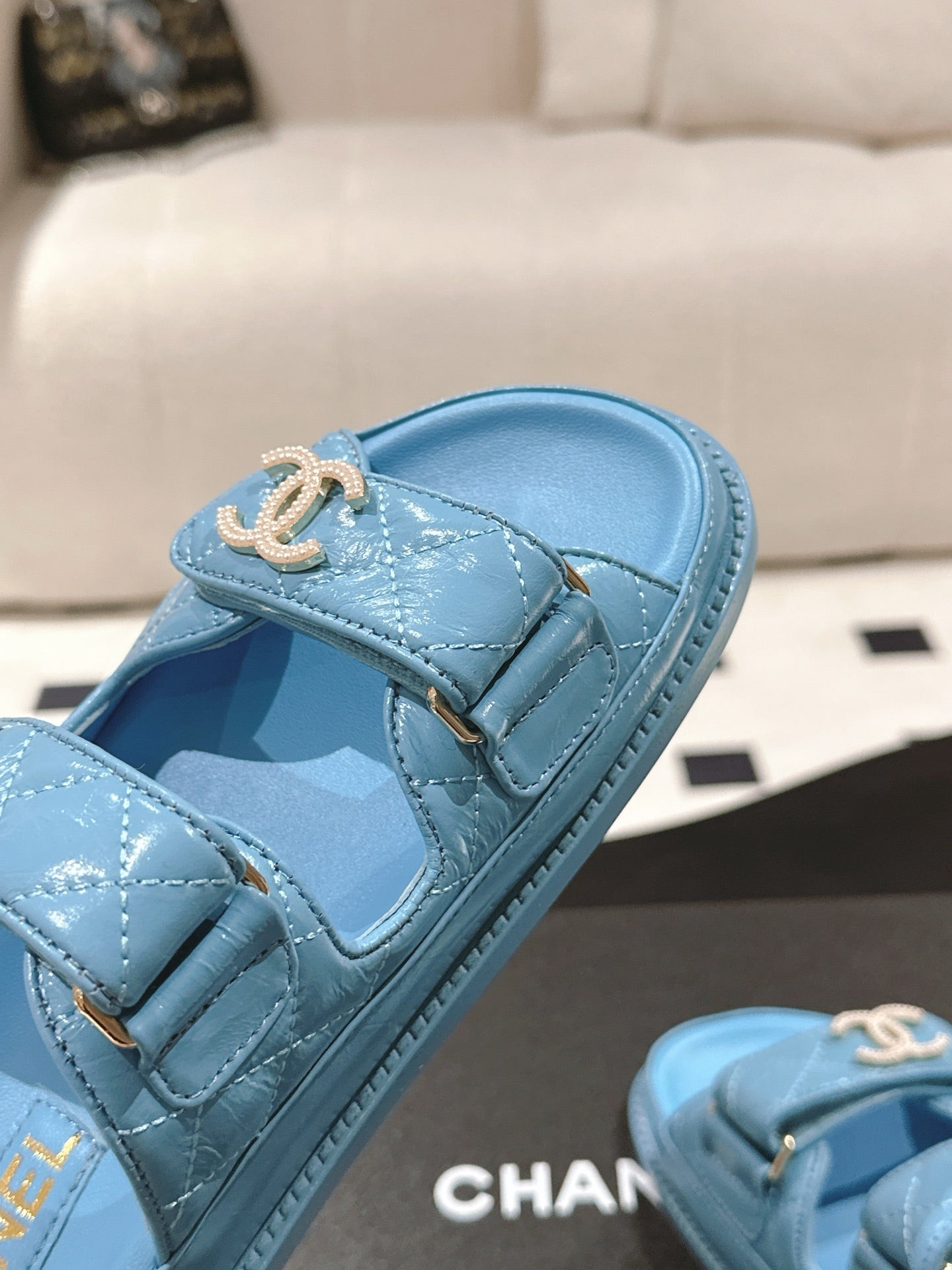 CC 25 Dad Sandal Mule Sky Blue Patent Leather 237583