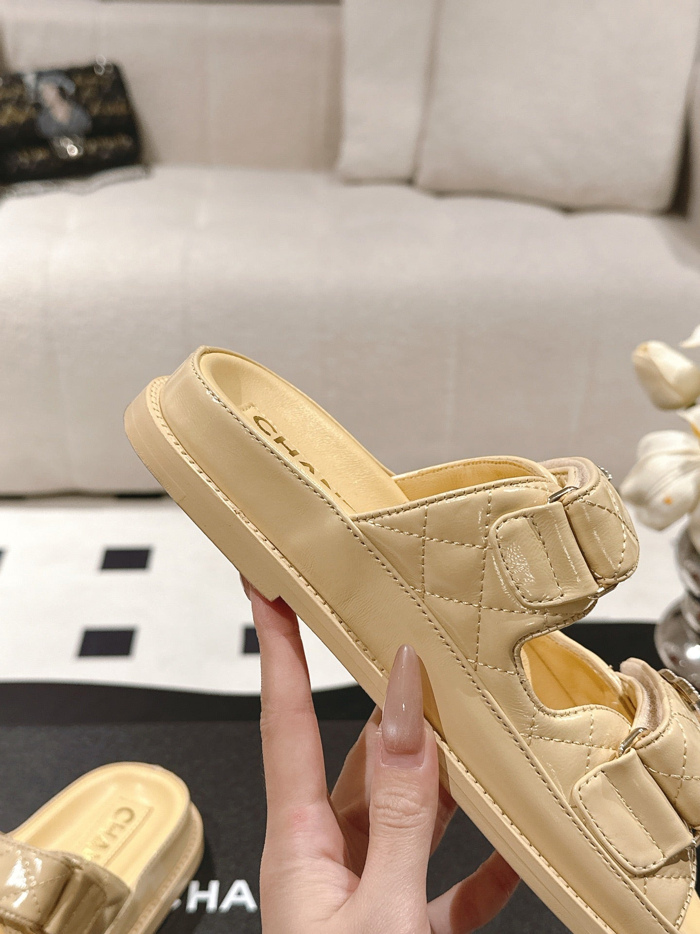 CC 25 Dad Sandal Mule Yellow Pastel Patent Leather 237582