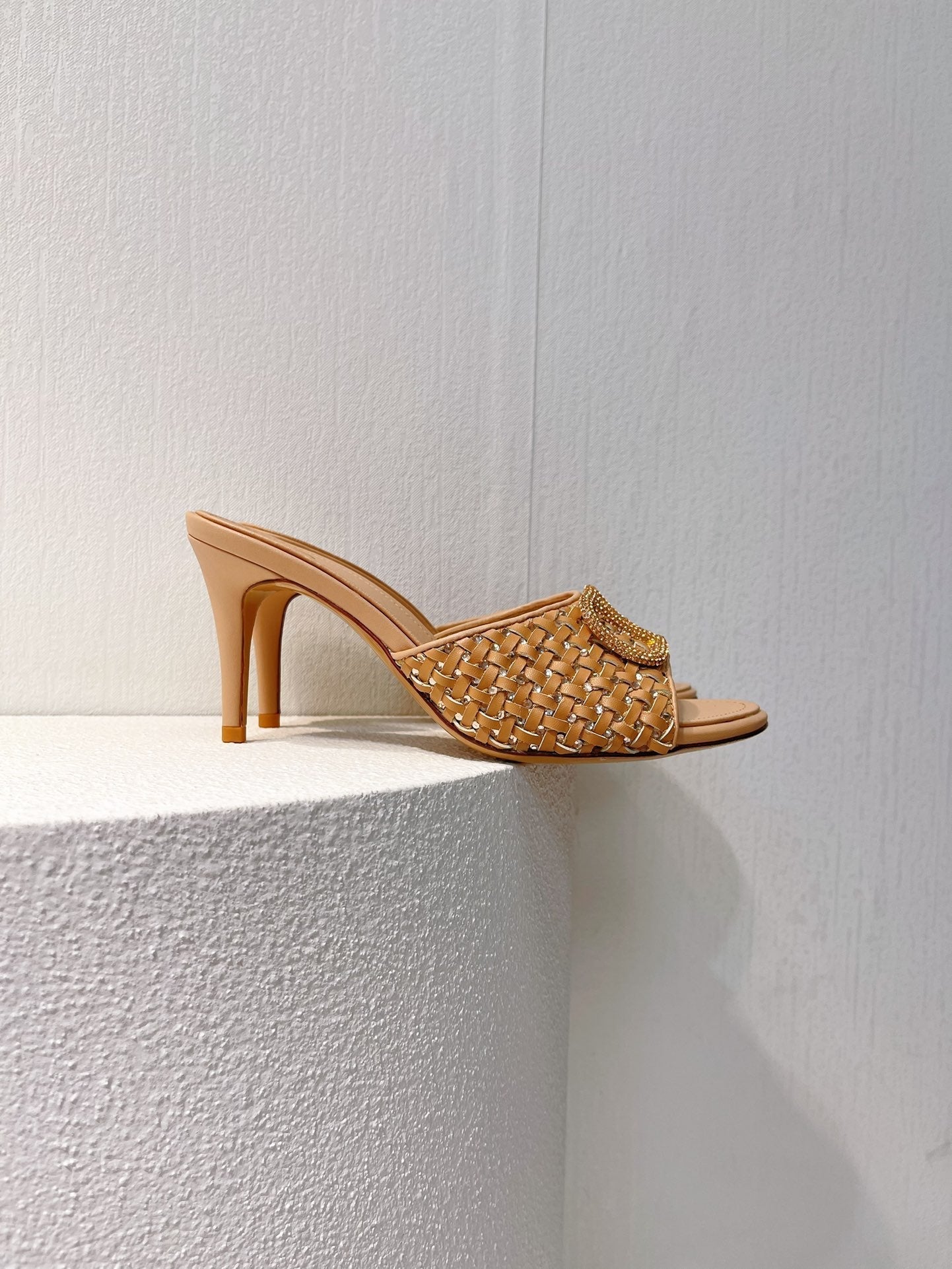 VT High Heeled Sandals Pure Brown Sheepskin 292789