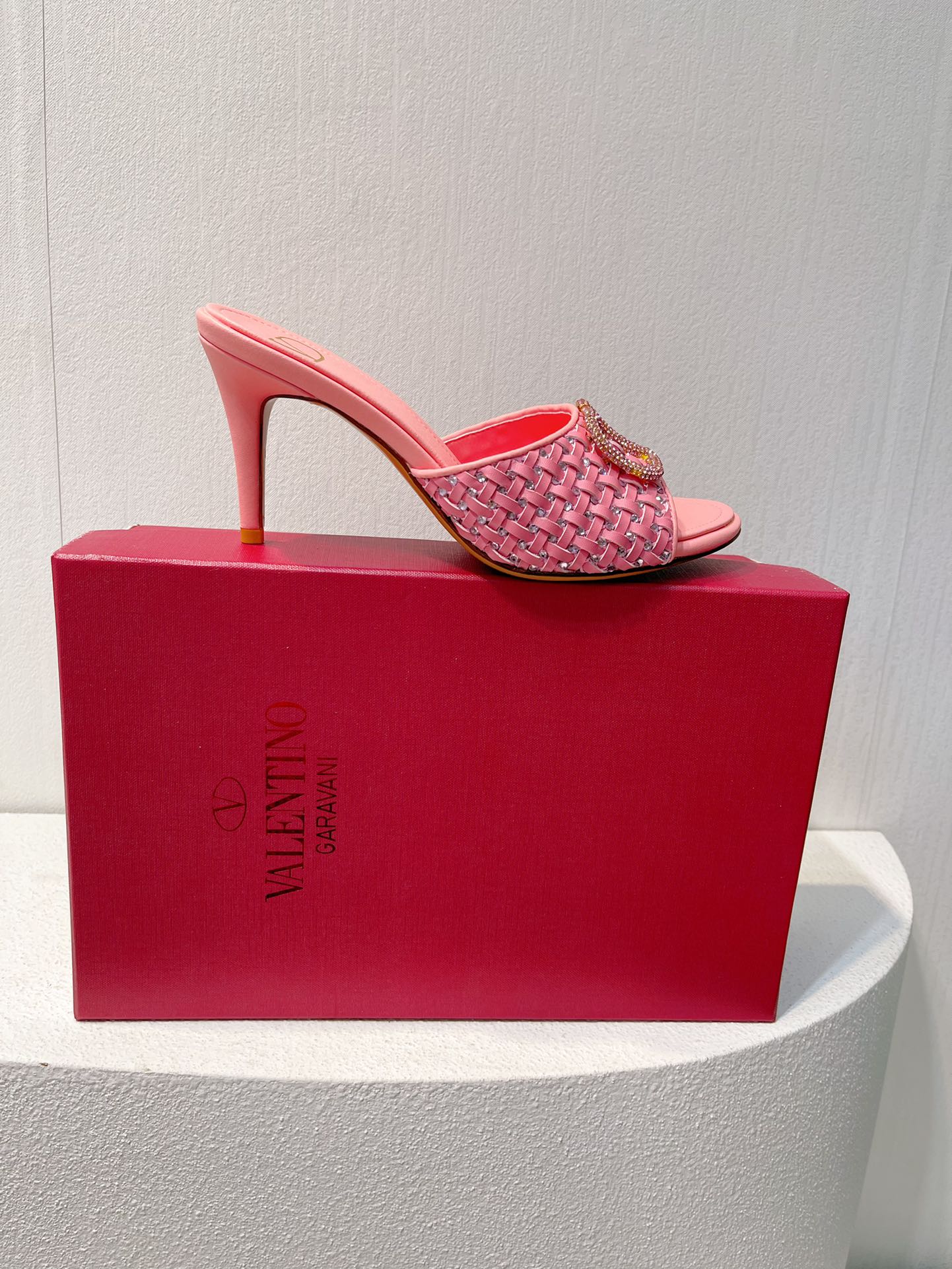 VT High Heeled Sandals Pink Sheepskin 292790