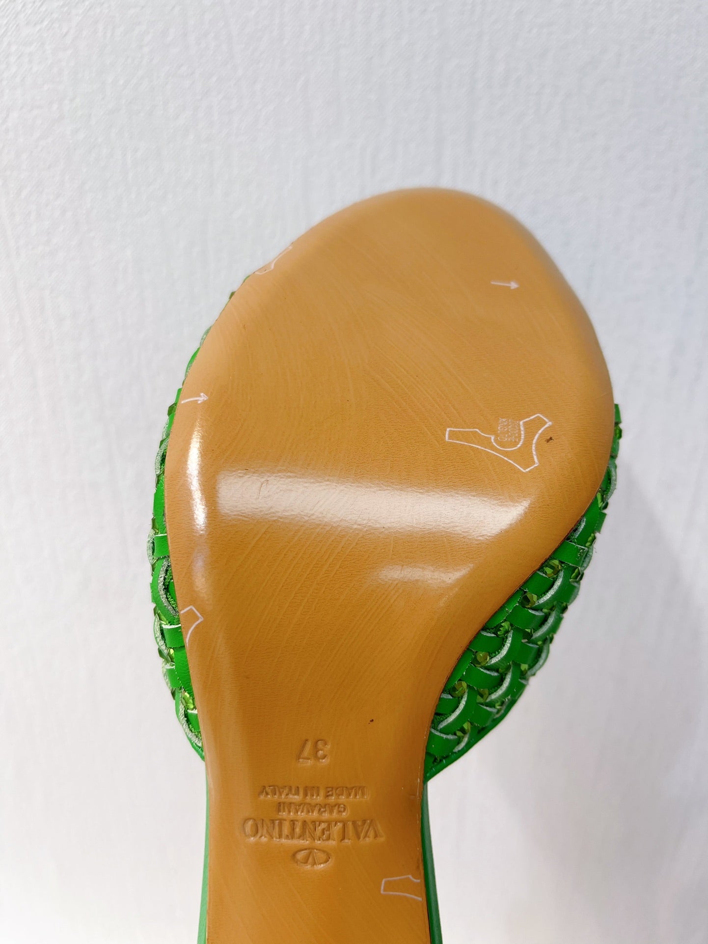 VT High Heeled Sandals Green Sheepskin 292791