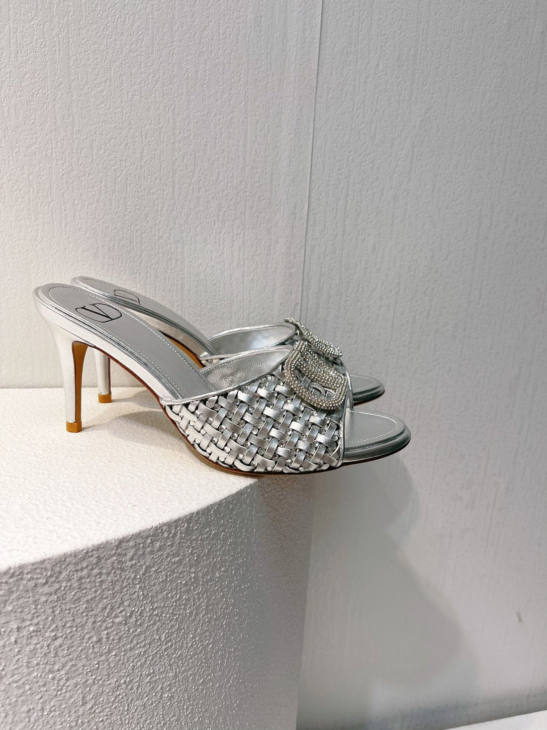 VT High Heeled Sandals Silver  Sheepskin 292798