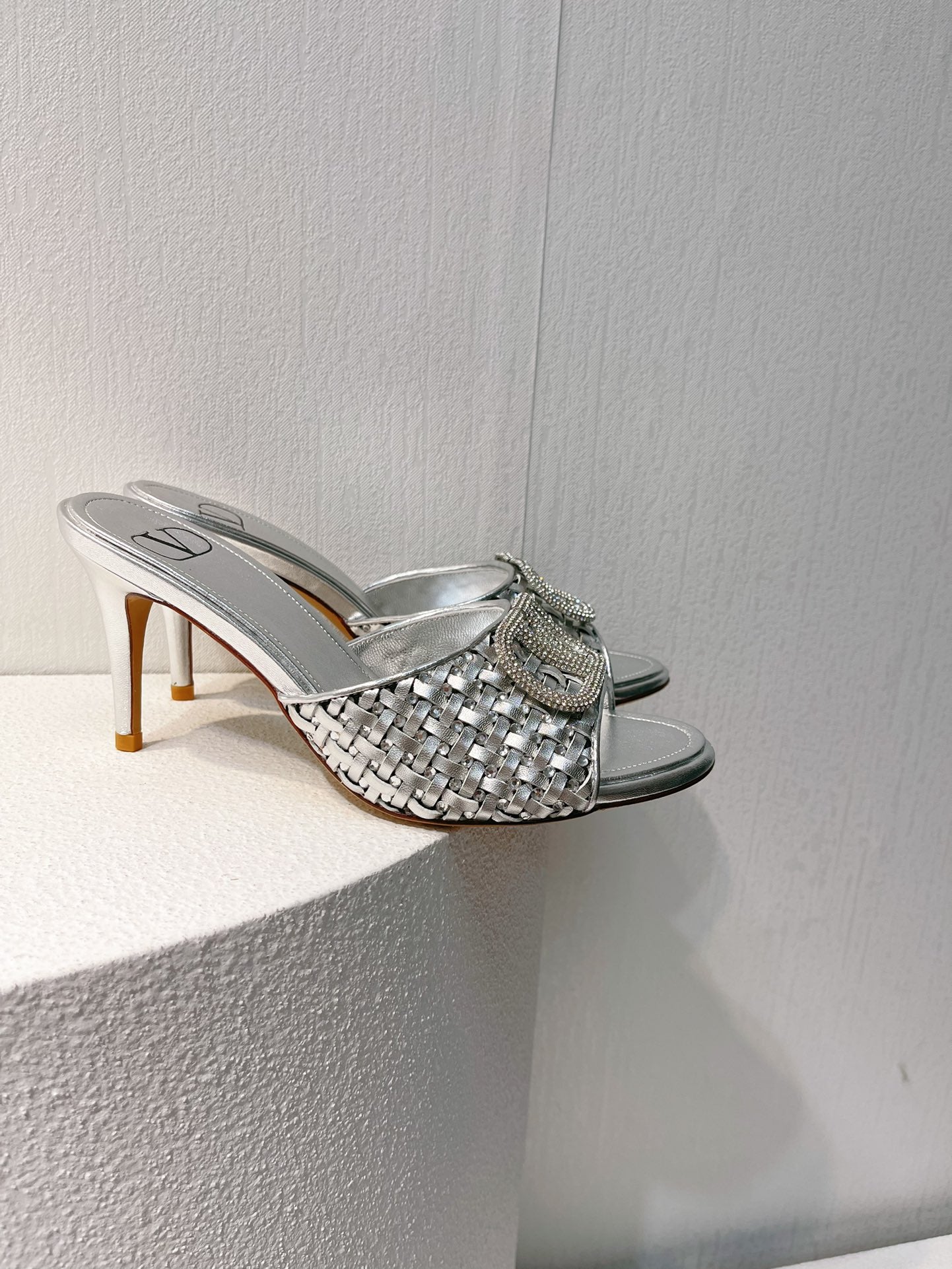 VT High Heeled Sandals Silver  Sheepskin 292798