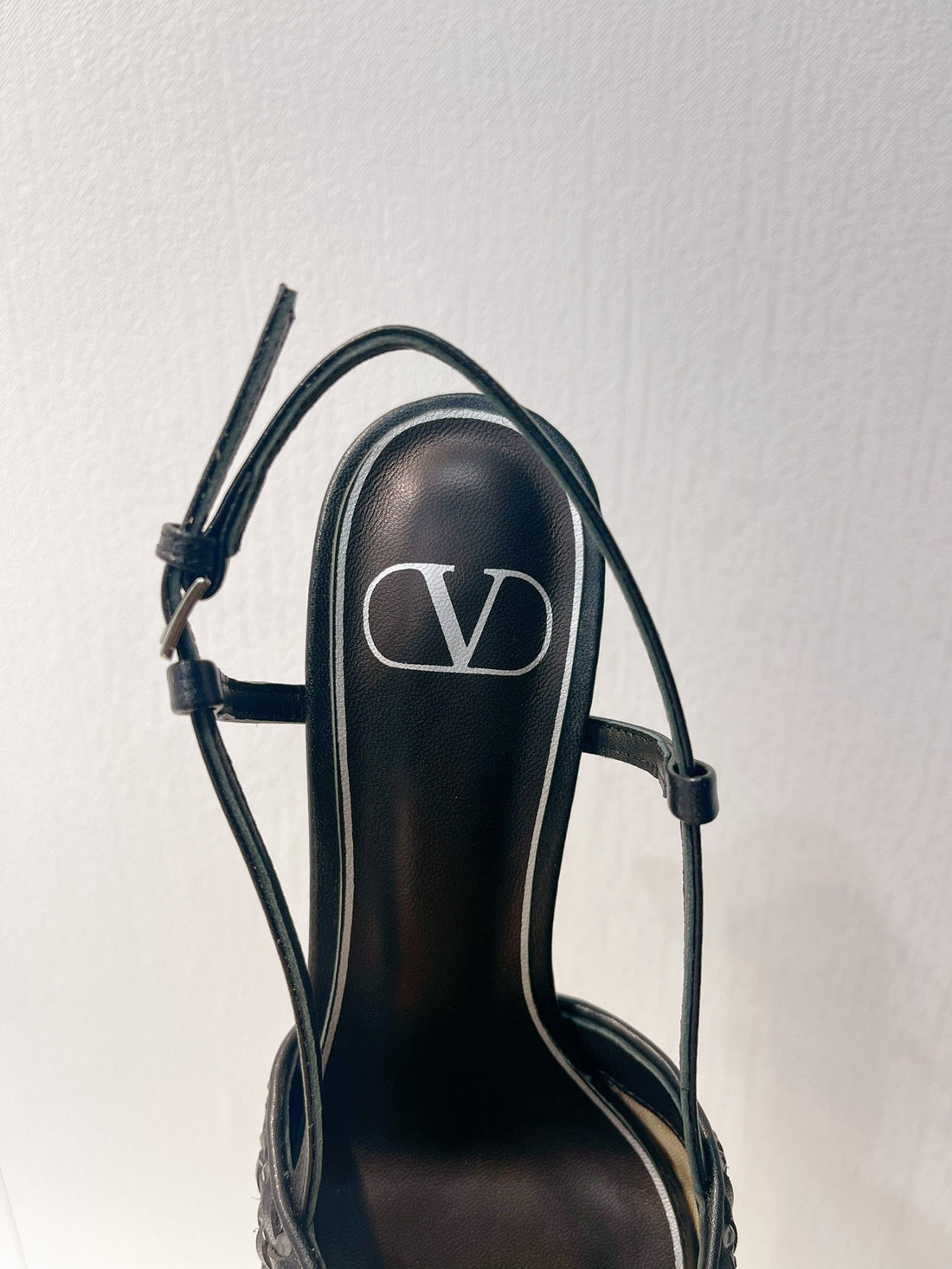 VT High Heeled Slingbacks Black  Sheepskin 292799